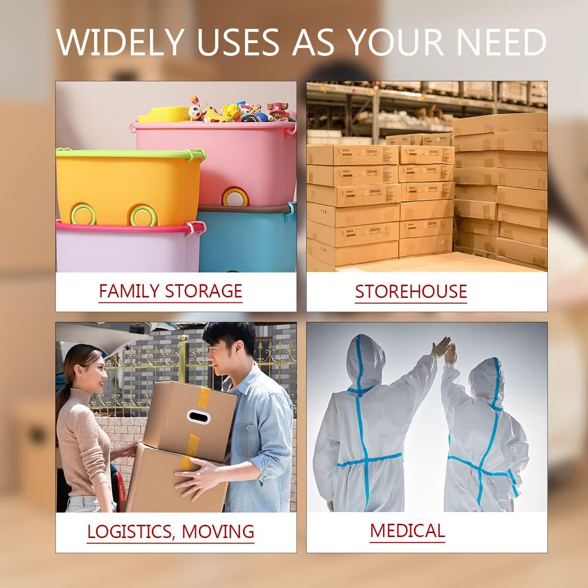 PARLAIM 3 X 5 Inch 250 Per Roll Rectangle Inventory Color Coding Labels,Roll Square Label Stickers for Home Red