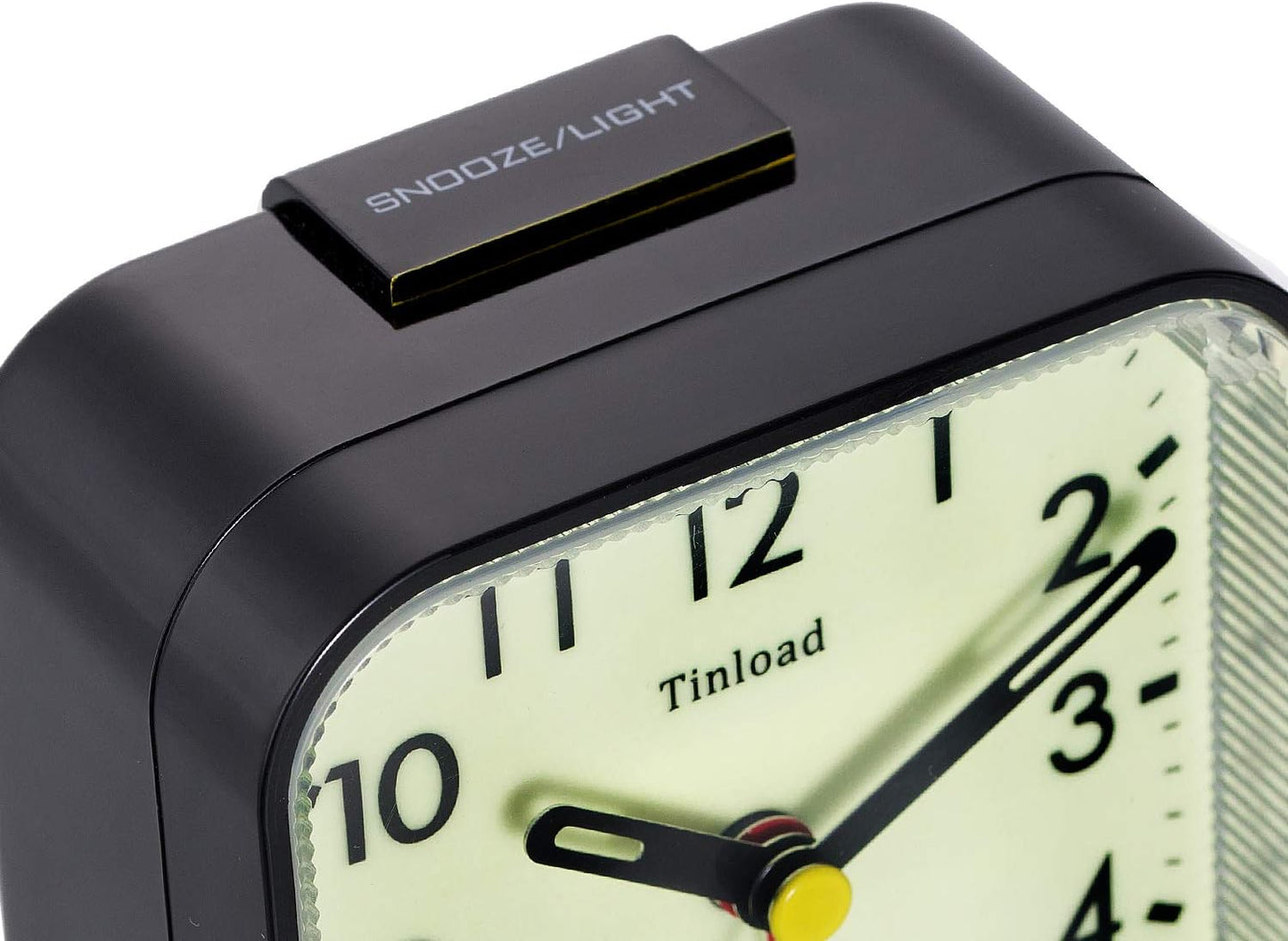 Small Battery Operated Analog Travel Alarm Clock Silent Non Ticking,Gentle Wake, Ascending Beep Sounds, Snooze,Lighted on Demand, Glow in Dark dial,Easy Set