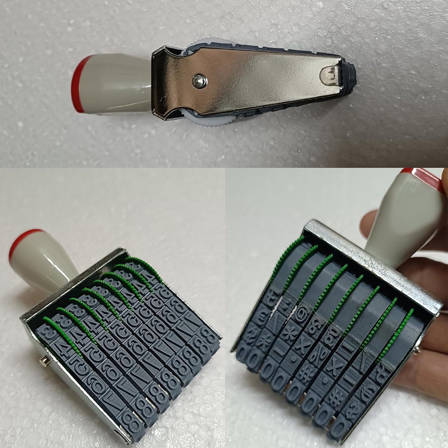 ZENG Date Stamps 8 Digits Roller Stamp Personalized Business Stamps Number Symbol Rolling Wheel Stamp Multi-Function DIY Scrapbooking Roller Stationery