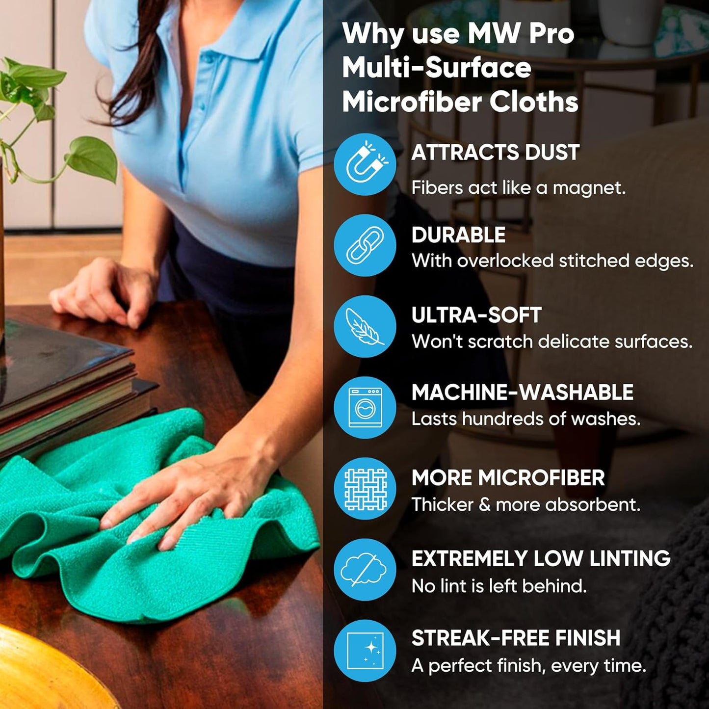 Microfiber Wholesale 16" x 24" Pro Multi Surface Microfiber Towels | 6 Pack (Gray)