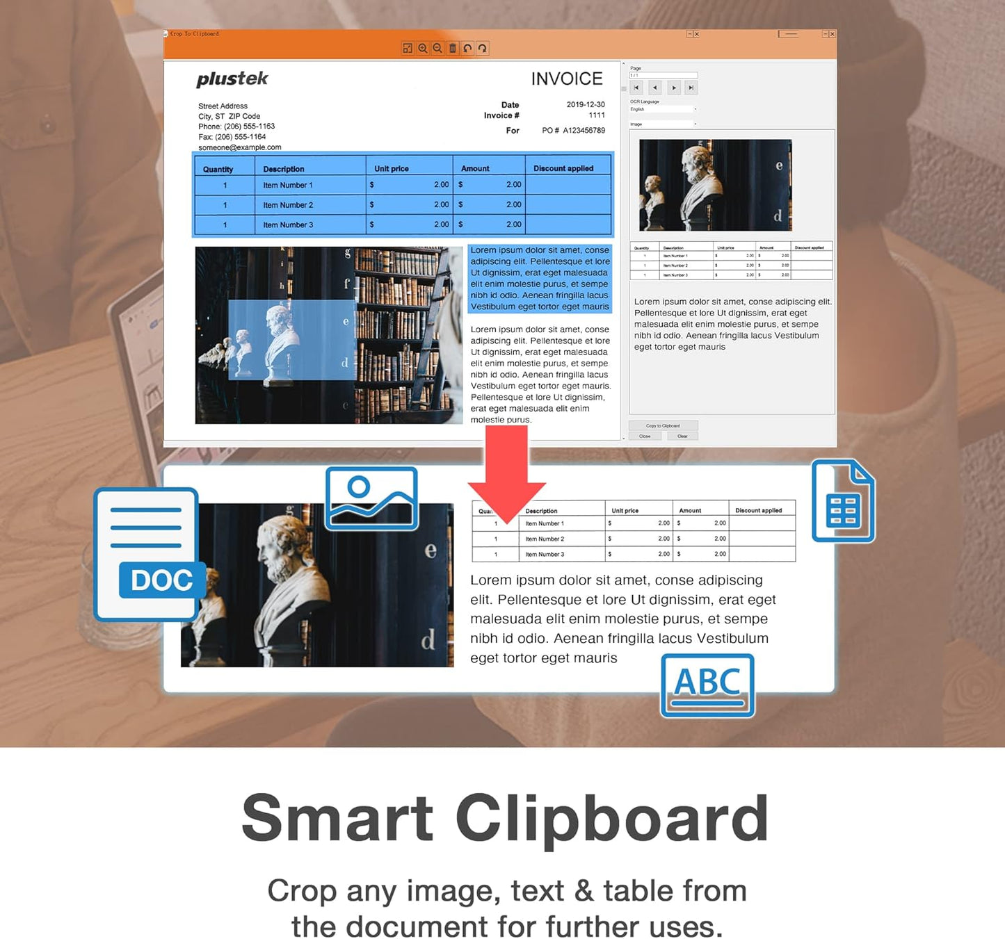 Plustek Wide-Format Color Duplex Document Scanner S30, for Large-Format Document Scan, Scans Wide Up to 12" and Long Up to 200", 100-Sheet Duplex Auto Document Feeder
