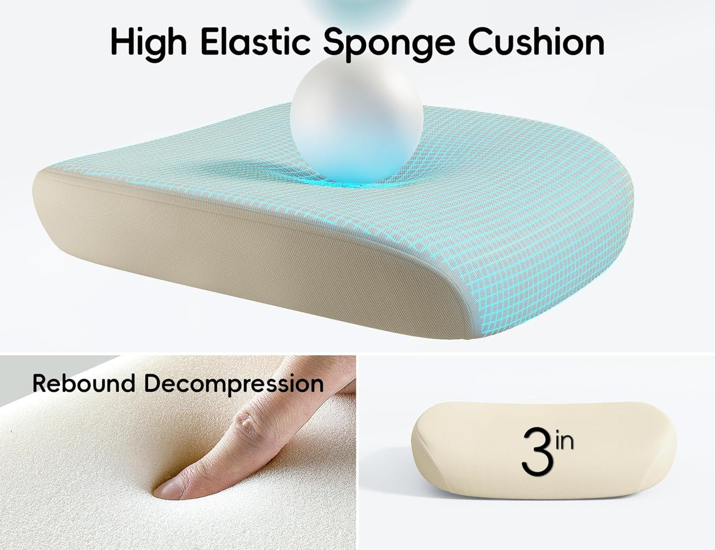 TRALT Office Chair - Ergonomic Office Chair with Back Support, Home Office Desk Chairs, Comfy Desk Chair, Computer Chair, 330lbs Wide Seat Big and Tall Office Chairs for Office Workers (Beige)