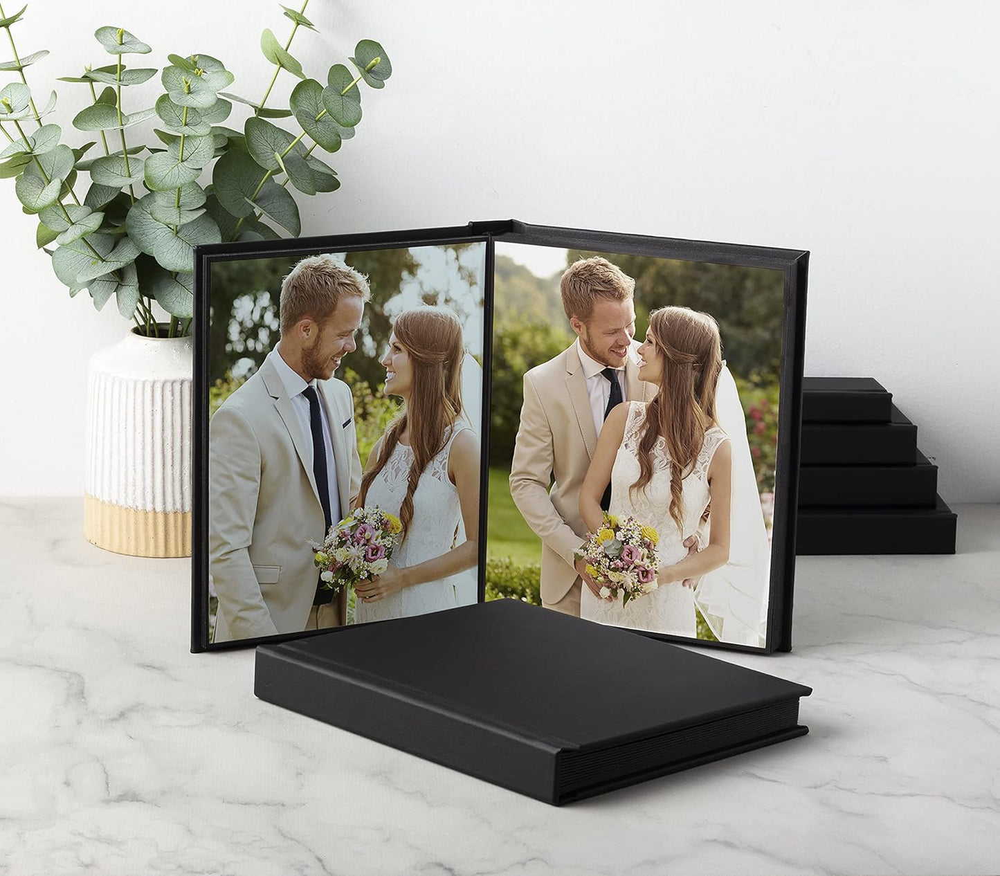 Neil Enterprises Inc. 8" x 10" Black Leather Self-Stick Photo Album - Holds 20 Photos