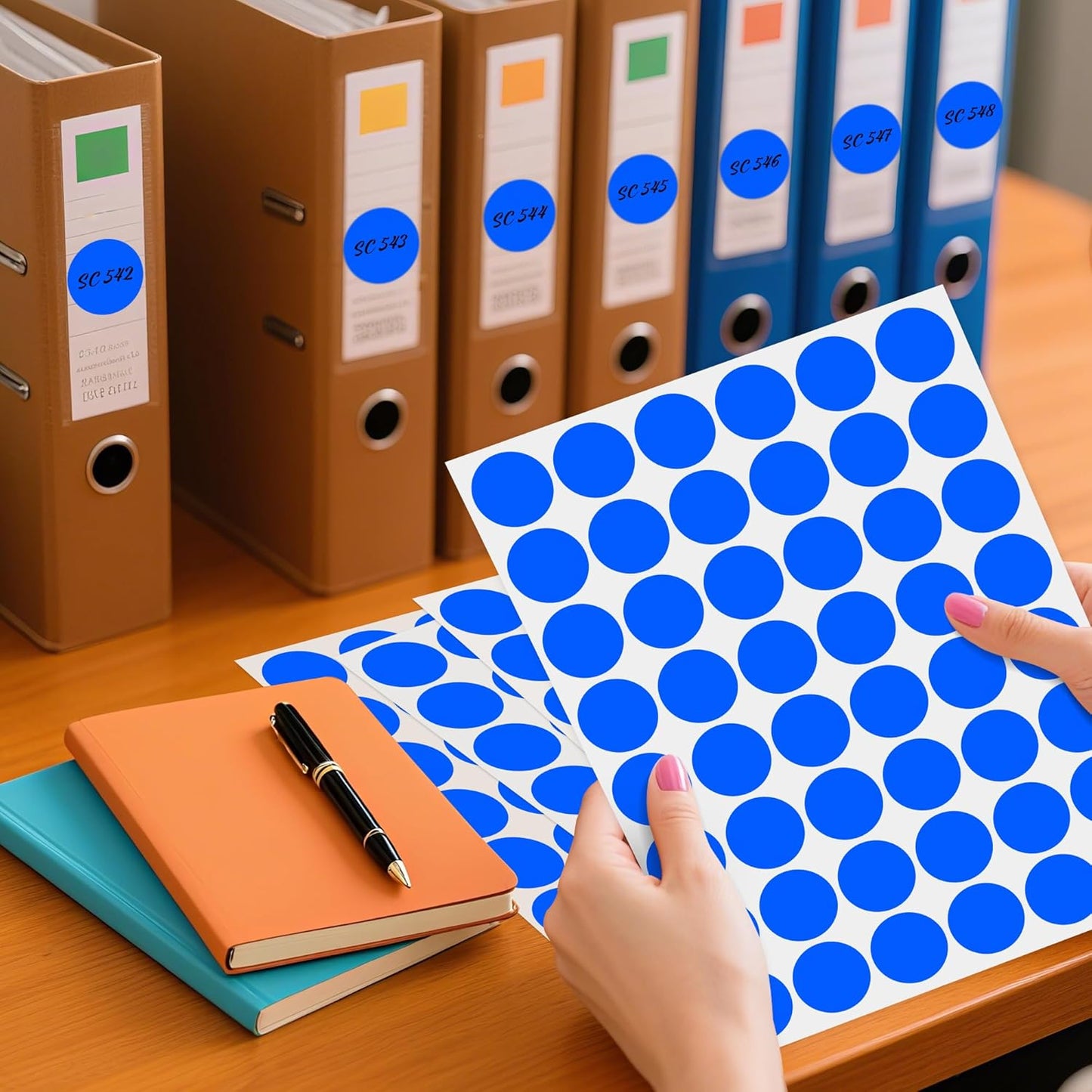 PARLAIM 1 inch Round Blue Dot Sticker,720PCS Permanent Adhesive Color Code Circle Sticker Labels for Office Classroom Garage Sale