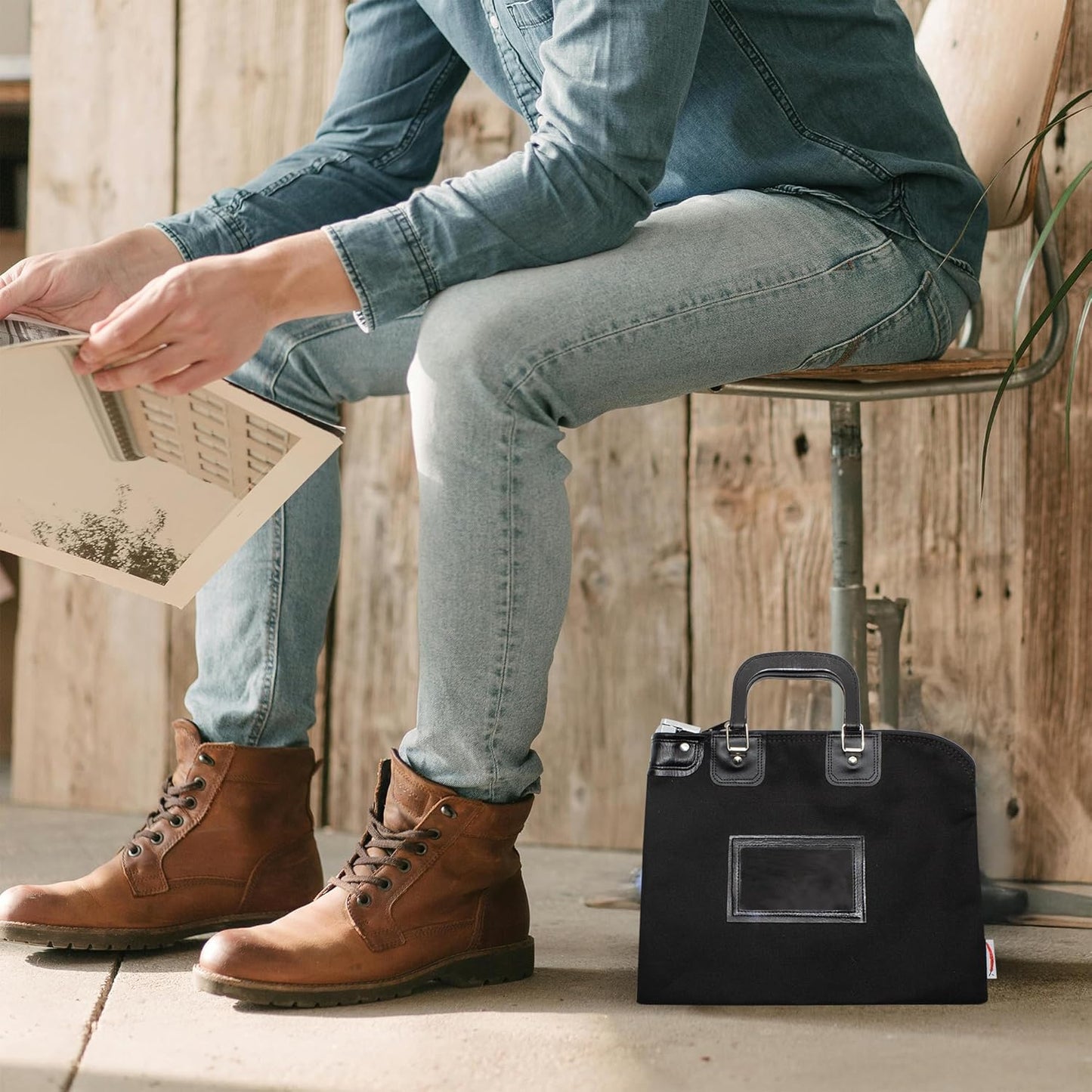 Fire Resistant Security Money Bag with Lock, Water Repellent, Safe Storage, Protects Important Valuables, 15 x 11 Inch (Black)