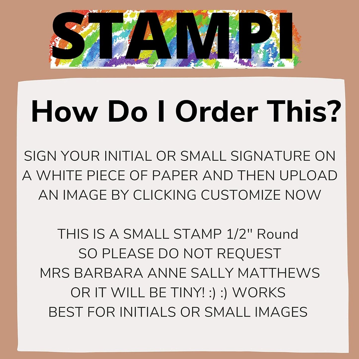 Custom Initial - Upload Your Design - 1/2" Round Inspection Stamp - 1 Line Self Inking Signature Stamp