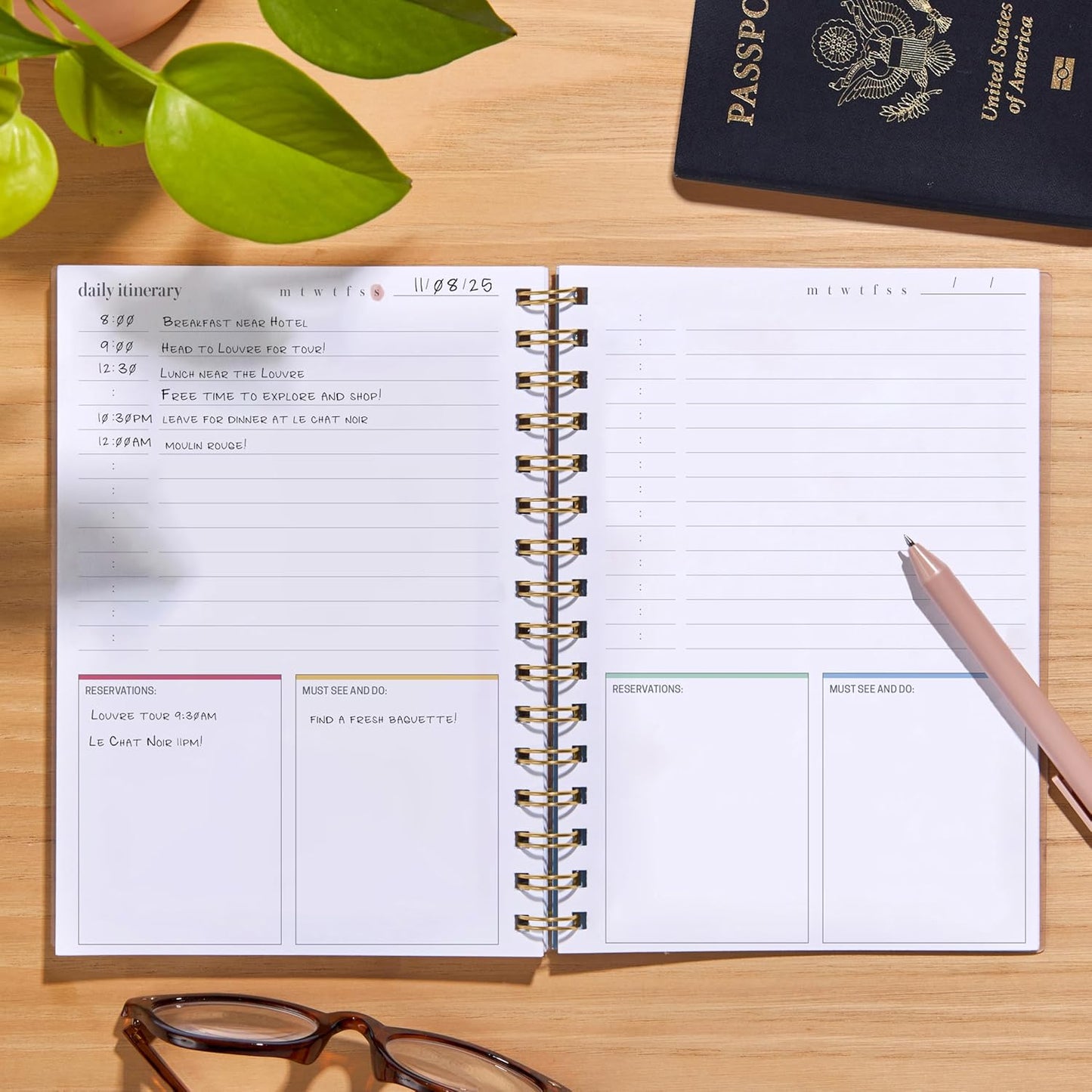 Inspired by Erin Condren Soar A5 Travel Journal, Portable Vacation Planner & Travel Journal in One, Soar Cover Design with Organized Trip Planning Interior Layout