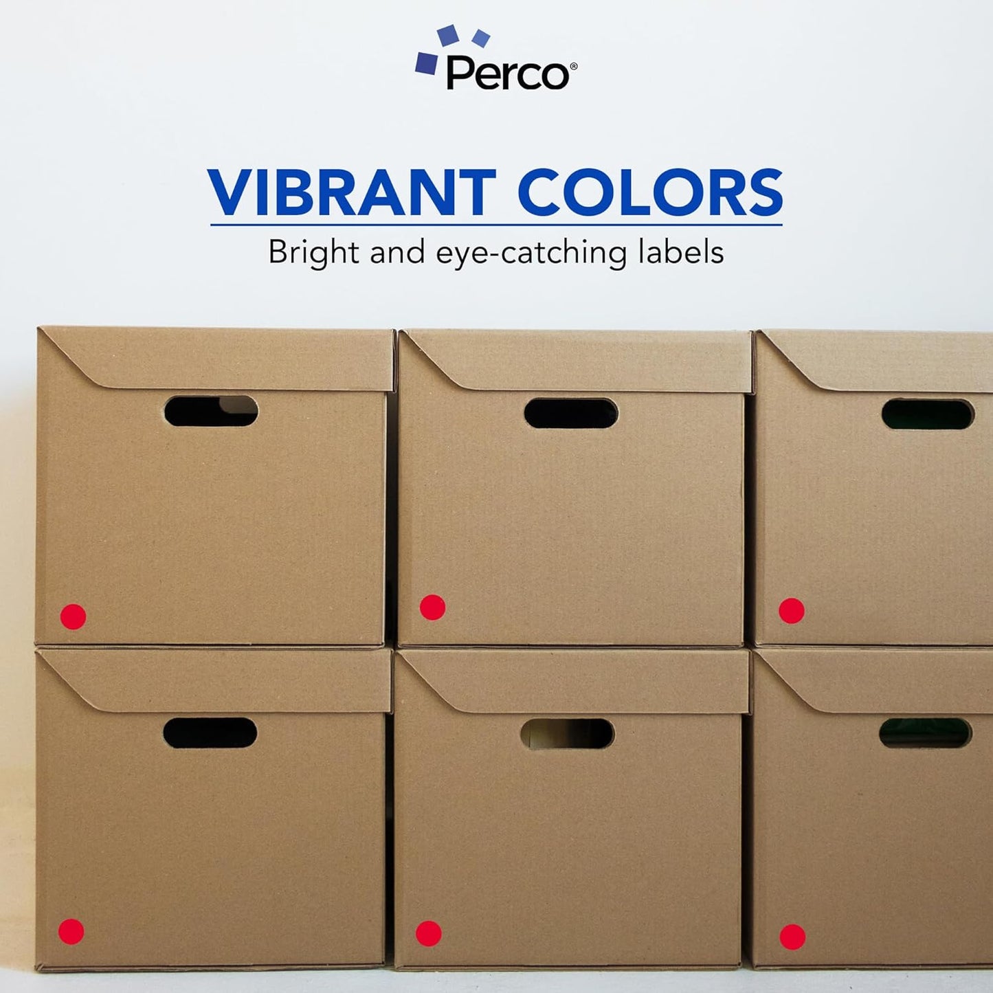 Perco Red 1-Inch Perforated Circle Dot Sticker Labels — 10 Rolls, 10,000 Round Stickers — with Permanent Adhesive for Inventory Management, Color Coding, Garage Sales, Crafts—Made in USA