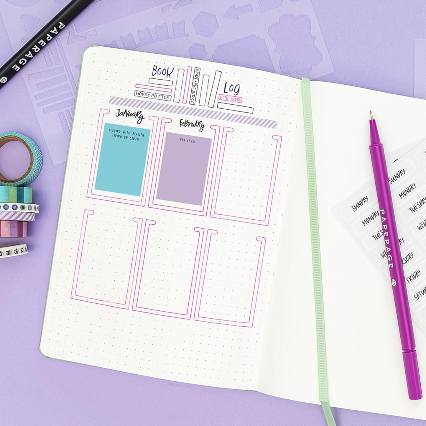 PAPERAGE Dotted Journal Notebook, (Red), 160 Pages, Medium 5.6 in x 8 in - 100 GSM Thick Paper – Hardcover Journaling Notebook for Work, School & Bullet Journaling