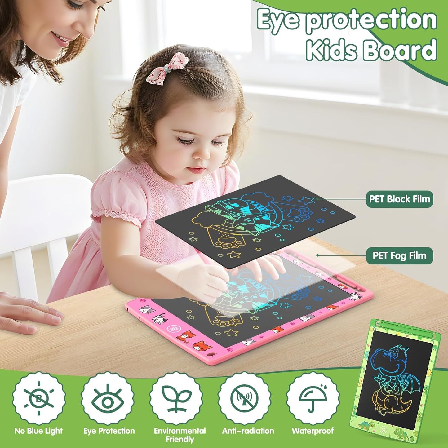 4 Pack LCD Writing Tablet for Kids, 8.5 Inch Colorful Doodle Board Drawing Pad, Party Favor Educational Learning School Prize Birthday Gifts for Boys Girls Age 3 4 5 6 7 8