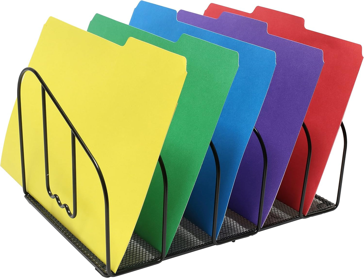 Deco Brothers File Sorter Organizer for Desk, 5 Sections, Black