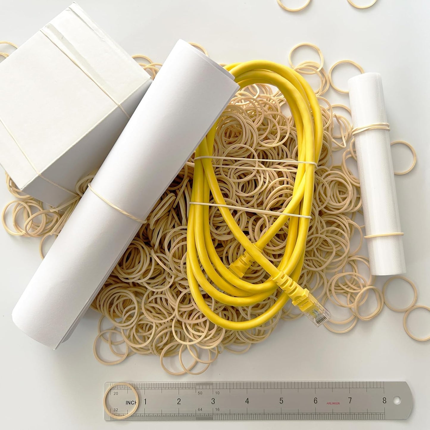 Rubber Bands Size #10 Beige 760 pcs Approximately 0.42 lb 1 inch Light Brown #10 Elastic Rubber Bands for Office Supplies