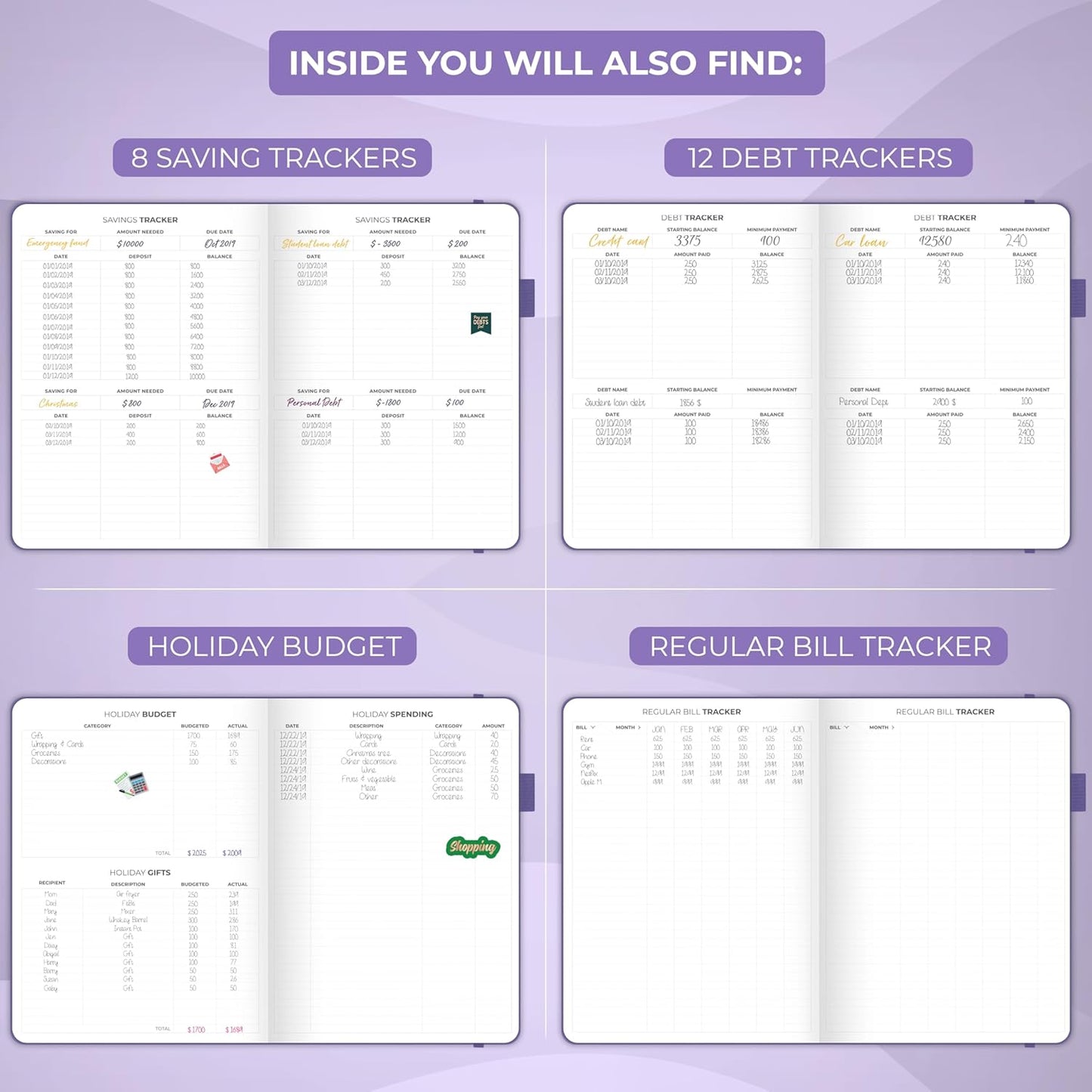 Clever Fox Budget Planner Large – Expense Tracker Notebook. Monthly Budgeting & Bill Organizer, Finance Logbook & Accounts Book, A4 (Lavender)