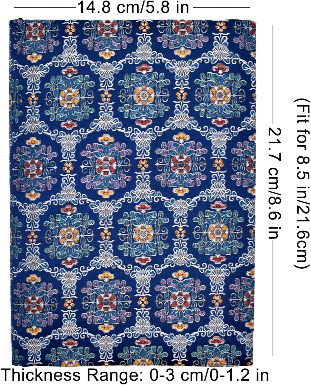 BLBMH Book Covers for Paperbacks Handmade Bookcover Fit for 5.5x8.5 inch Adjustable Fabric Softcover Protector for Women Book Lovers Gifts - Flower Blue B 8.5in