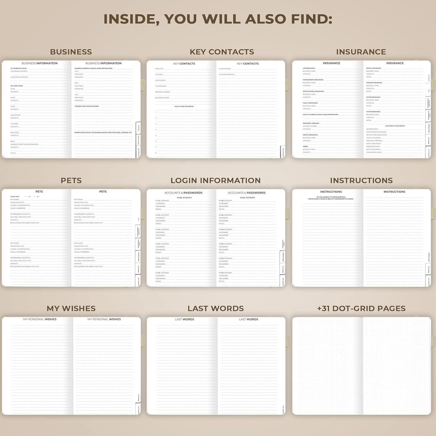 Clever Fox End of Life Planner – Final Arrangements Organizer for Beneficiary, Will Preparation, Last Wishes & Funeral Planning, A5 (Seashell)