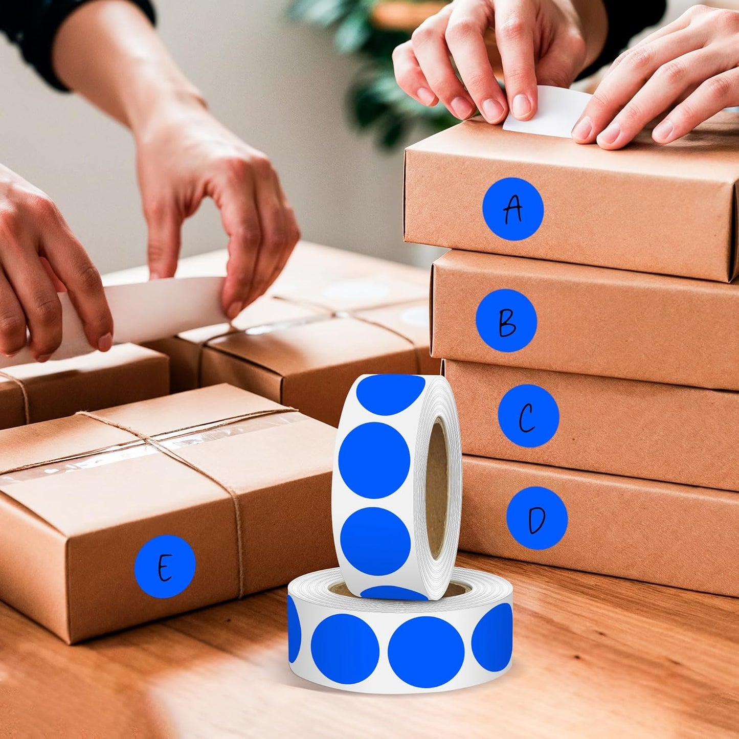 Blue 1 Inch Round Color Coding Dot Labels, 10 Rolls 10000 Dot Stickers in Dispenser Box - Permanent Adhesion, Vibrant Colors, Highly Visible