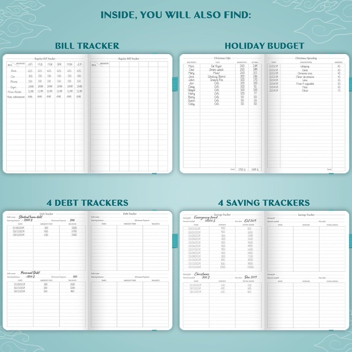 Legend Budget Planner – Financial Organizer Book. Money Account & Expense Tracker Notebook Journal for Household Monthly Budgeting (Turquoise)