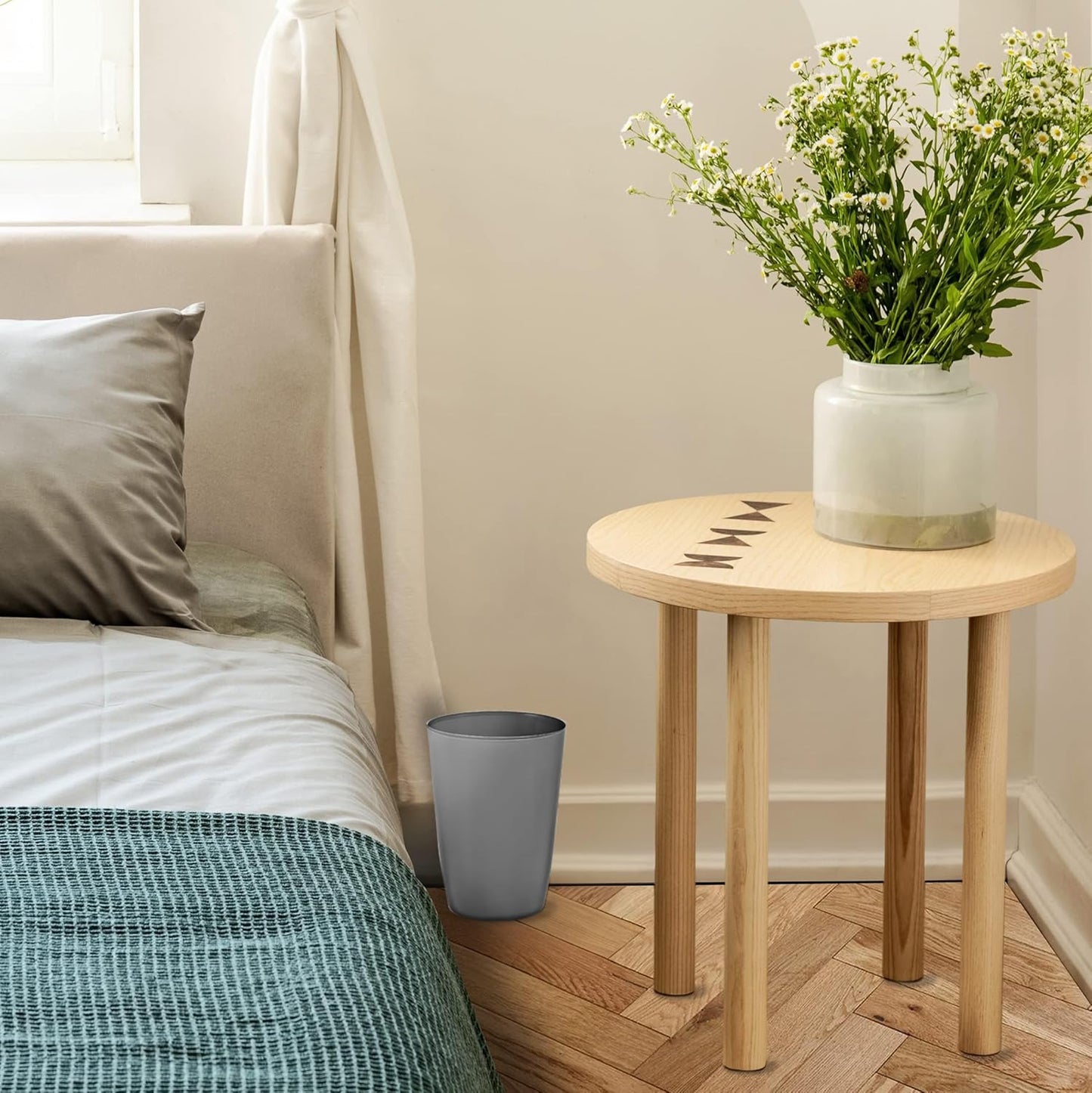 HOLDN’ STORAGE Small Trash Can - 1.58 Gallon Open Top Waste Bin, Compact Waste Can Perfect for Bathroom, Kitchen, Office, Dorm - Durable Garbage Can - Grey