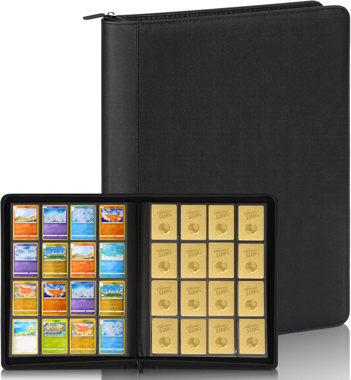 Card Binder, 1024 Pockets Trading Card Binder with Sleeves Card Organizer, 16 Pocket Sports Card Holder for Game Card, Baseball Football Basketball Cards (1024 Pockets)