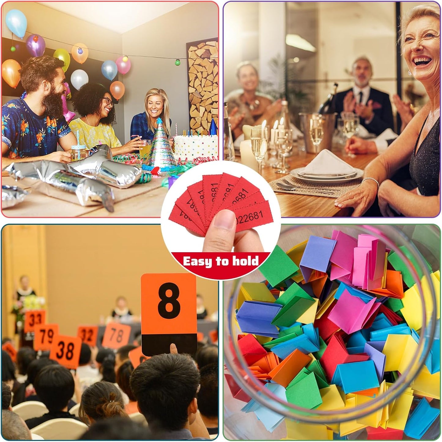 Kosiz 1000 Sheets 25 Bid Raffle Ticket Sheets Chinese Auction Tickets Numbers for Basket Events and Silent Auctions (Red)