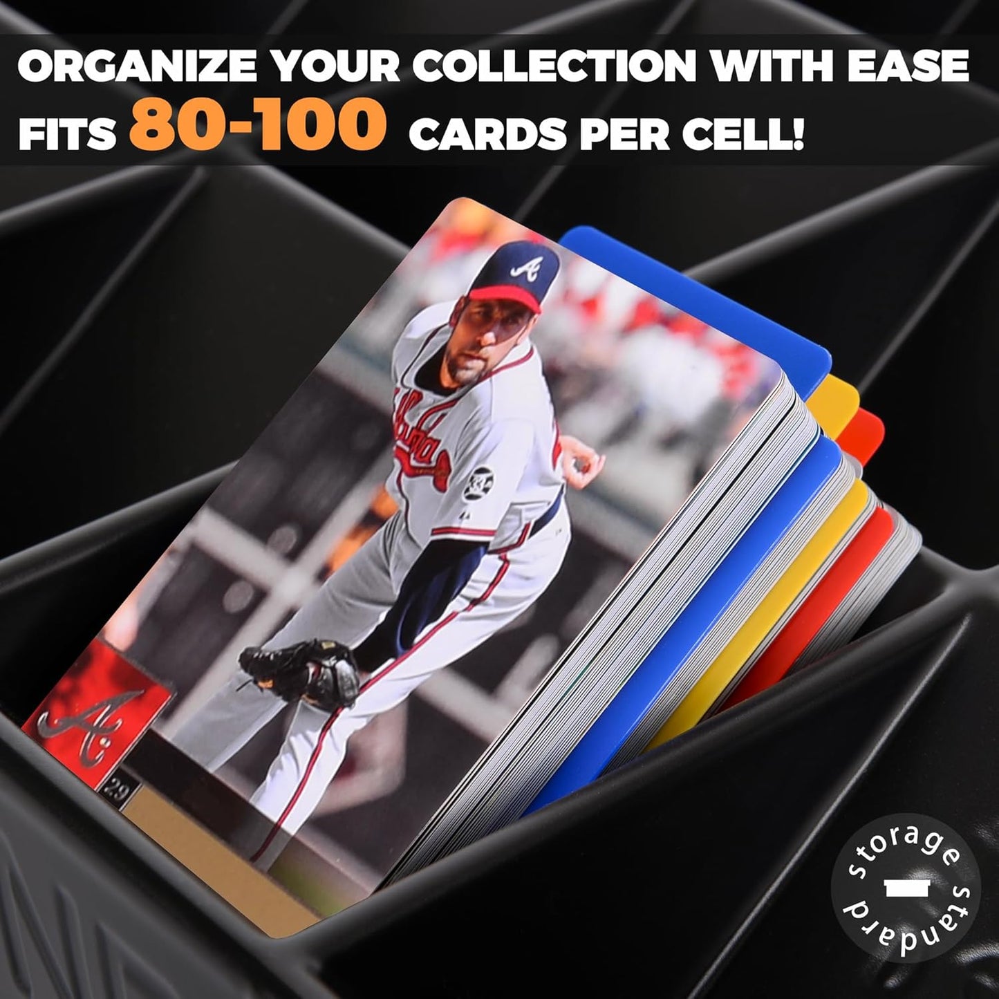 2 Pack Card Sorting Tray - Stackable Trading Cards Organizer, 15-Compartment Playing Organizing Tool - Sorter for Raw, Sleeved and Toploaders, Includes Label Dividers