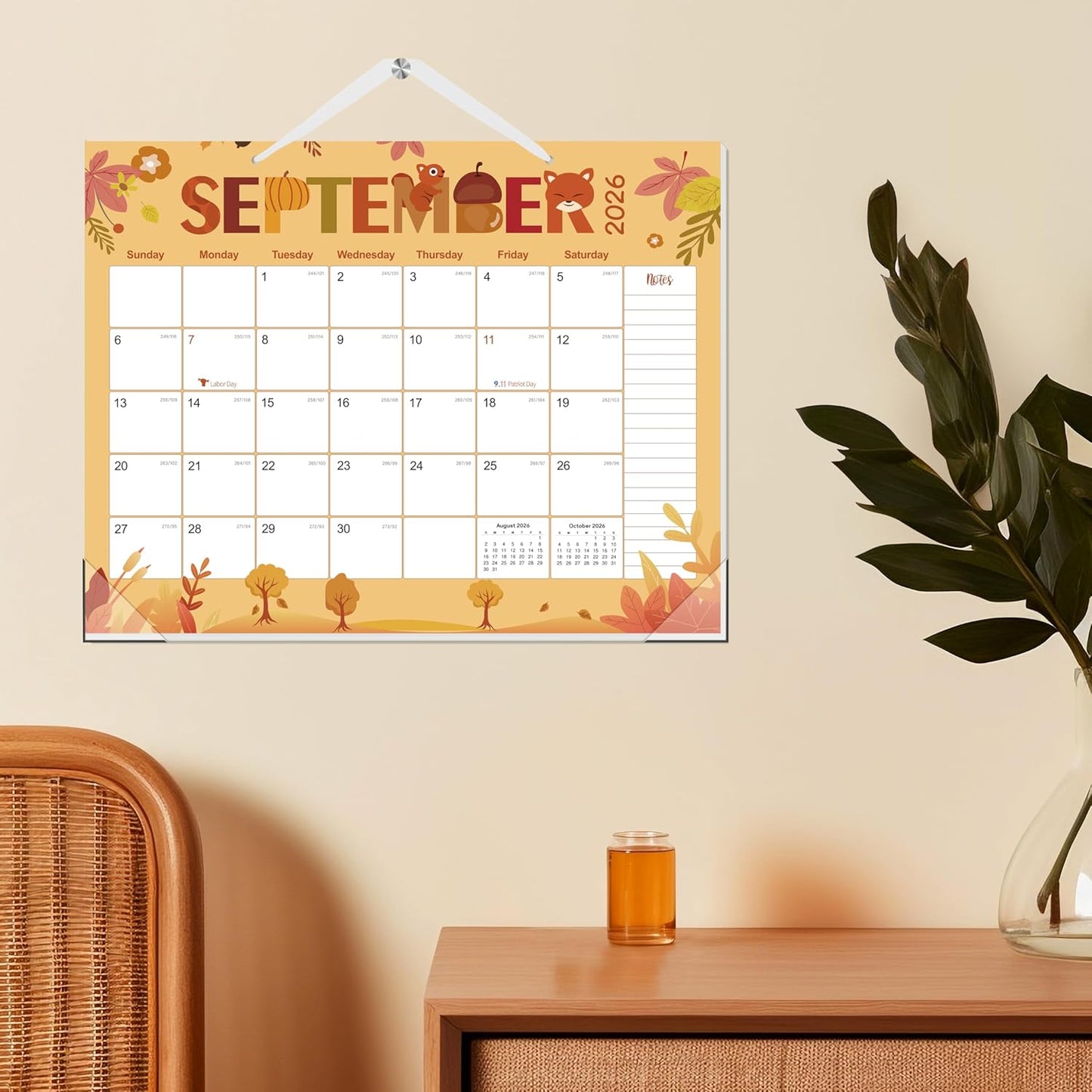 GuassLee Desk Calendar 2026-2027 Large 22" x 17" Desktop/Wall Monthly Calendar 18-Month School Year Planner Covers January 2026 to June 2027 with Julian Date&Notes for Easy Organizing