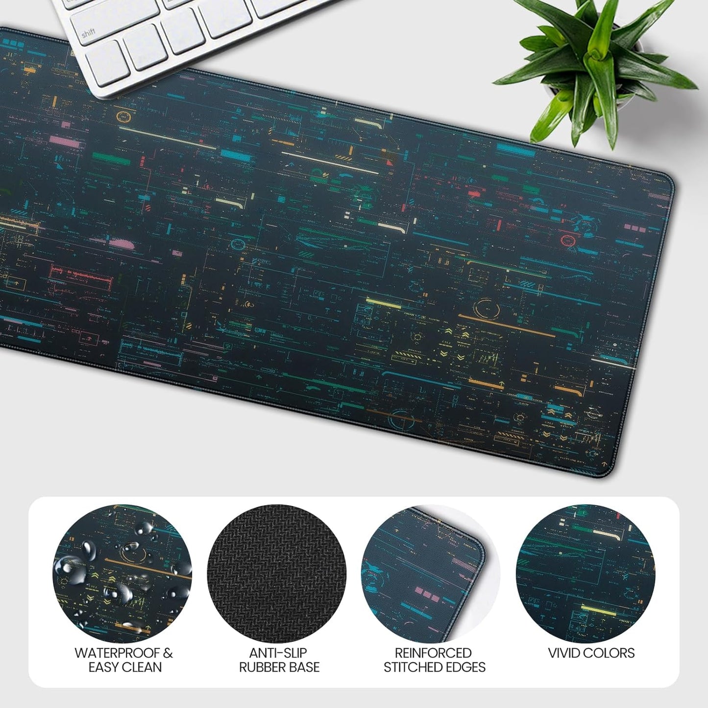 35.4 x 15.7 inches, Large Desktop Mouse pad, Keyboard and Mouse Pads for Work and Home Computers, and Large Laptop Mouse pad, Program Interface Style