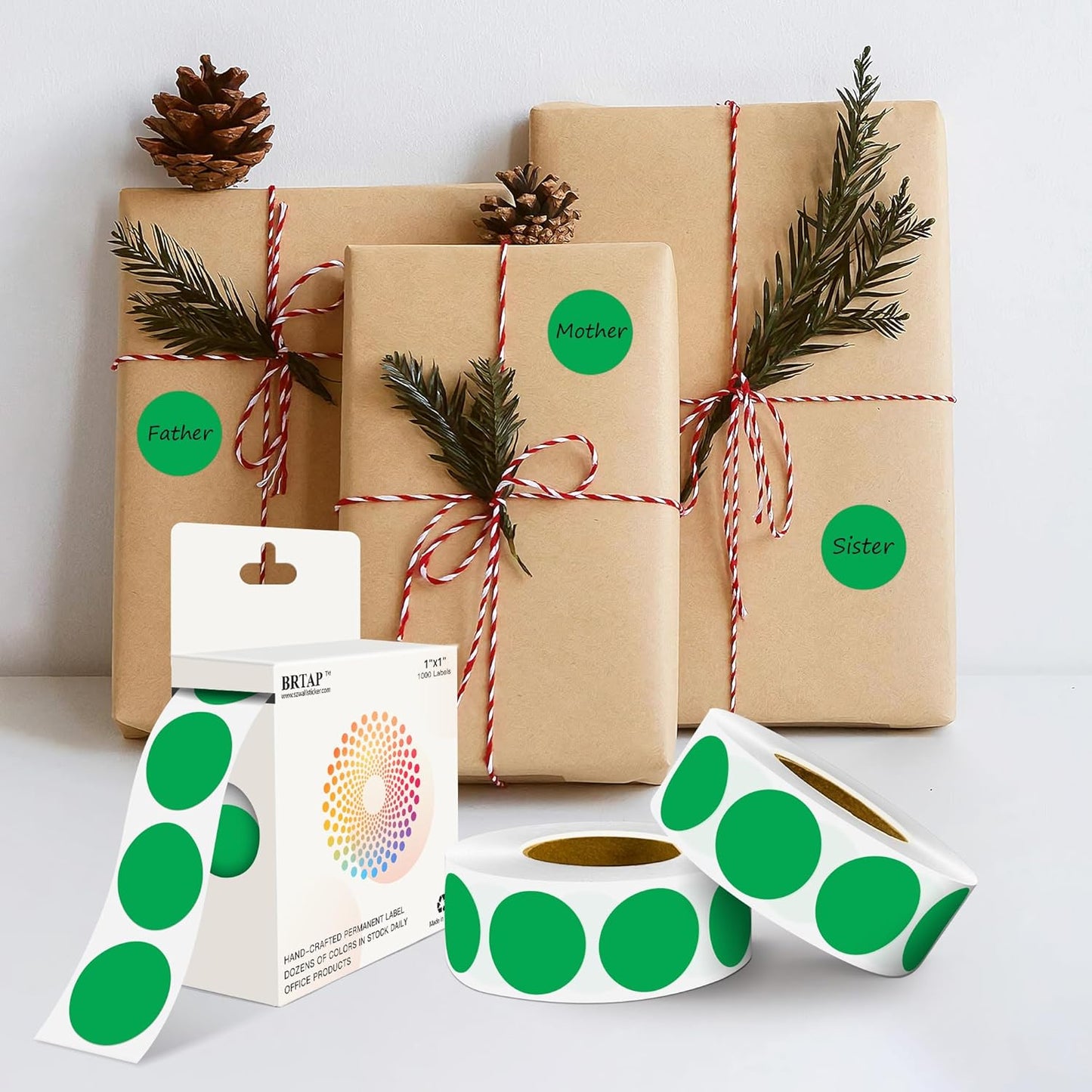 Green 1 Inch Round Color Coding Labels with 4000 Dots, 4 Rolls - Bright Color Dot Stickers for File Folders, Inventory System - Highly Visible