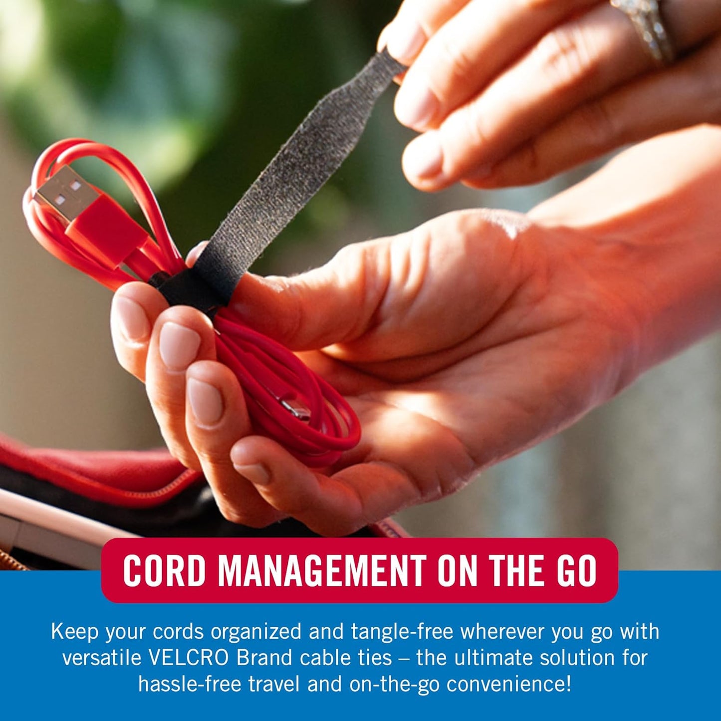 VELCRO Brand Reusable Cable Ties, 100 Pack 6 Inch Cable Management Ties, Cord Wraps for Electrical Cords, Black