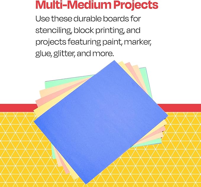 School Smart Railroad Poster Board Paper, 22 x 28 Inches, 4-Ply, Assorted Colors, Pack of 25