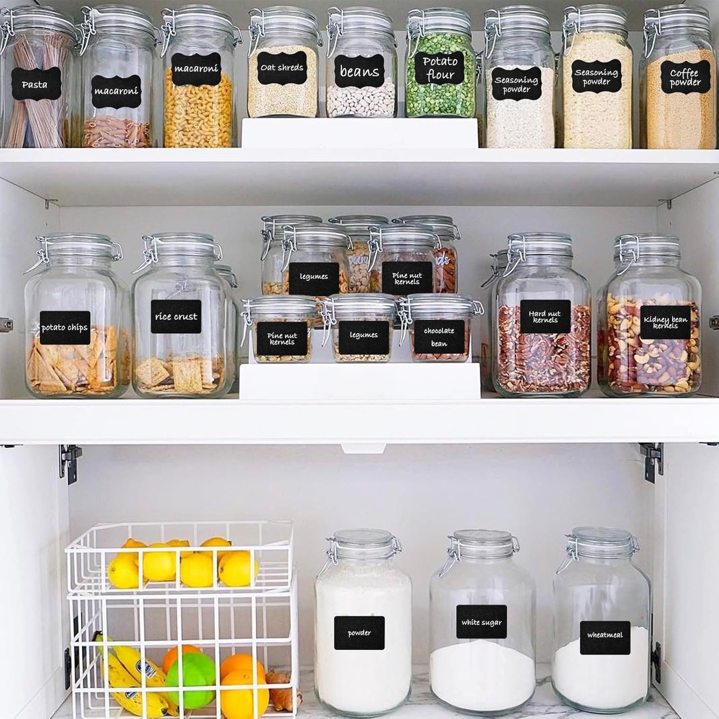 Premium Chalkboard Labels Set - 120 Removable Stickers with 2 Bonus Chalk Markers | Waterproof & Reusable | Ideal for Food Containers, Mason Jars, Pantry, Bottles