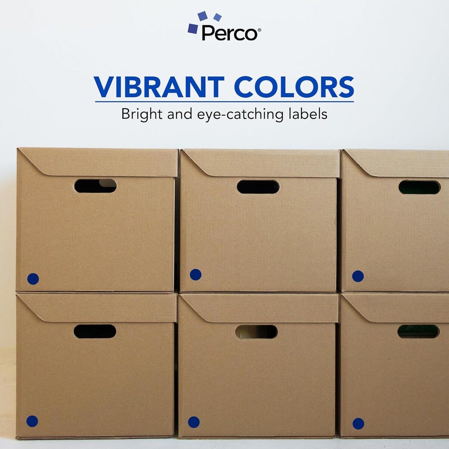 Perco Dark Blue 1-Inch Perforated Circle Dot Sticker Labels — 10 Rolls, 10,000 Round Stickers — with Permanent Adhesive for Inventory Management, Color Coding, Garage Sales, Crafts—Made in USA