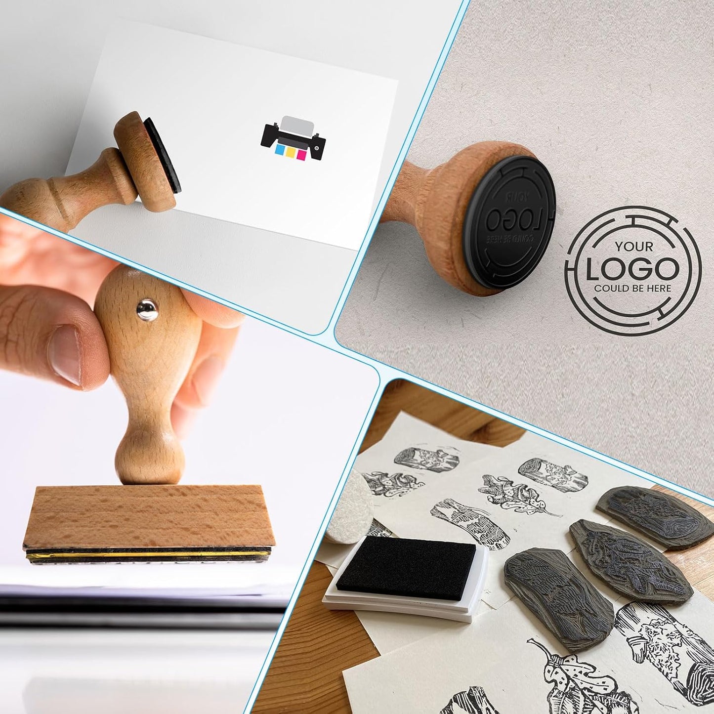 PATIKIL 3"x2" Large Stamp Pad, 2Pcs Washable Craft Ink Pad for Rubber Stamp Card Making Stamping Scrapbook Fingerprint Handprint, Orange/Black