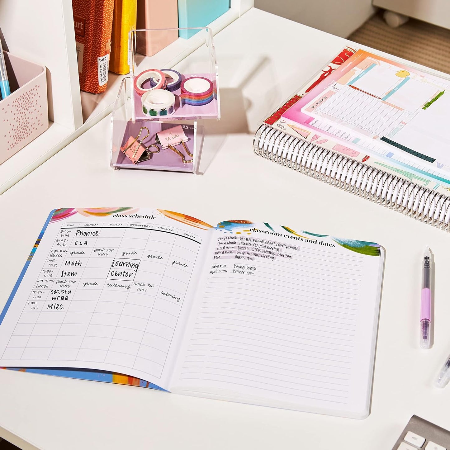 Erin Condren 7'' x 9'' Bound Teacher Record Book - Inspire Cover - Keep Track of to-Do Lists, Exam Schedules, Attendance and More! 108 Pages Total. 80 Lb. Thick Paper by Erin Condren.