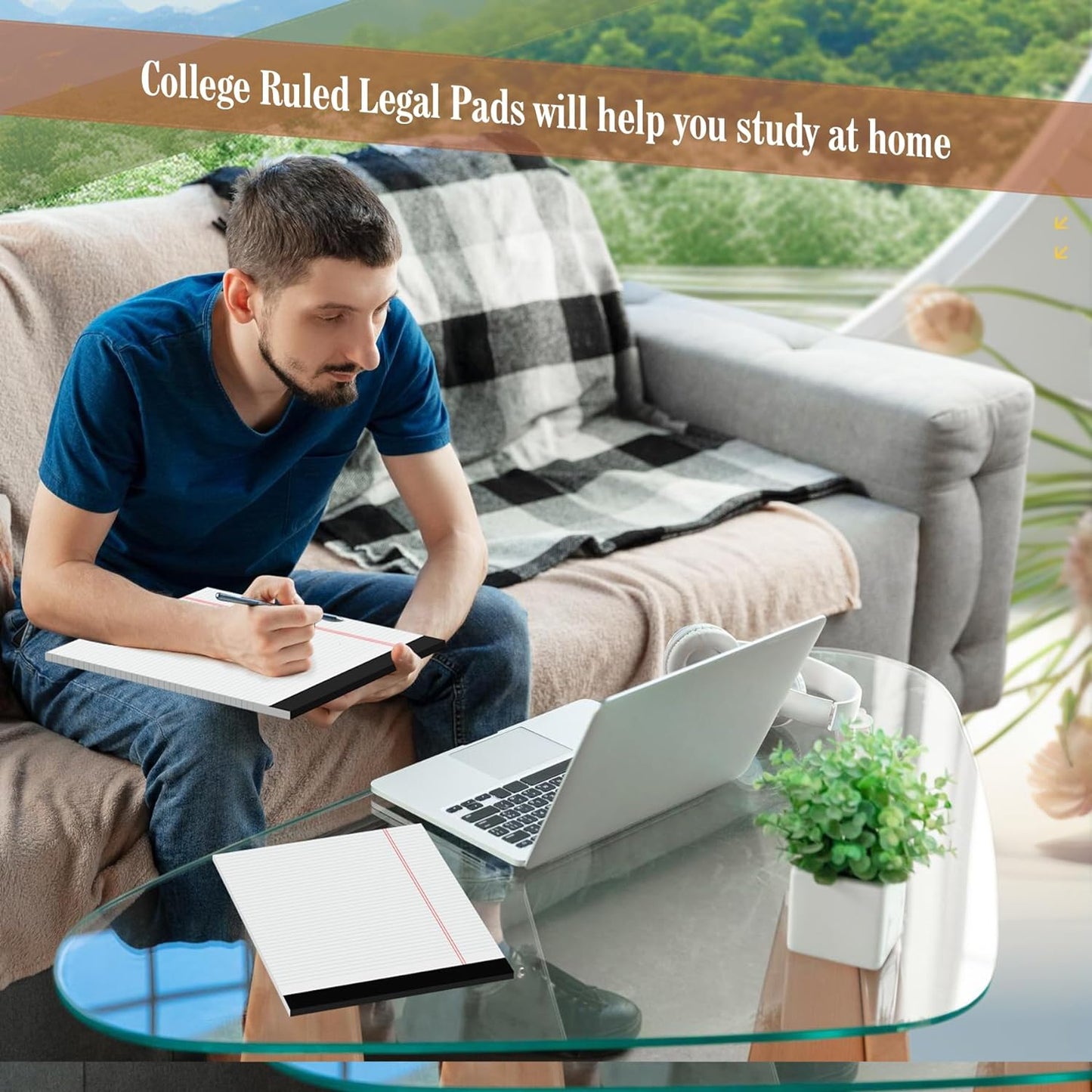 Note Pads 8.5 x 11 Legal Pads 8 Pack Writing Pads Notepads Narrow Ruled Pads of Paper 30 Sheets per Notepad 8.5 x 11'' Legal Note Pad College Ruled Legal Pad Lined Paper for Office Home School