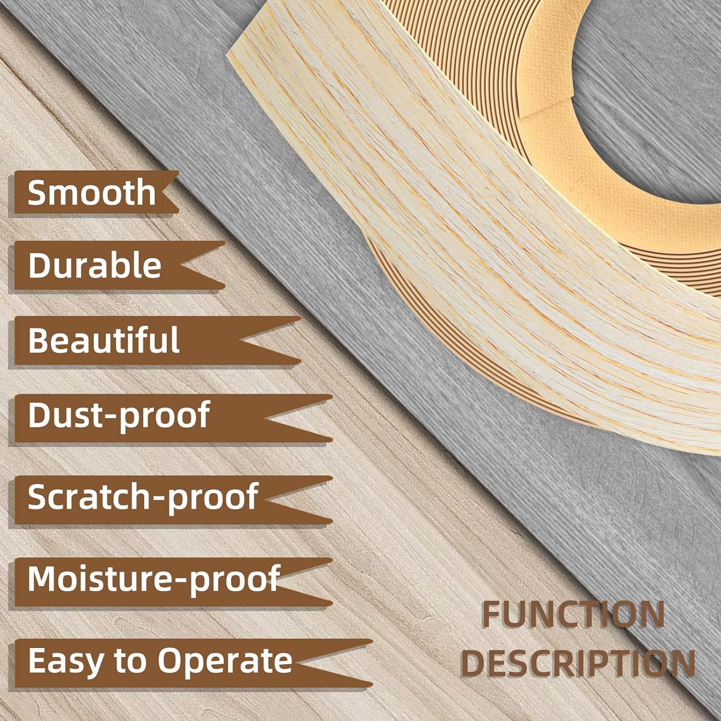 GSCIT Club Oak Edge Banding, 2 inch x 50ft roll of Veneer Edge Banding Preglued Flexible, Wood Tape Banding for Repair Furniture