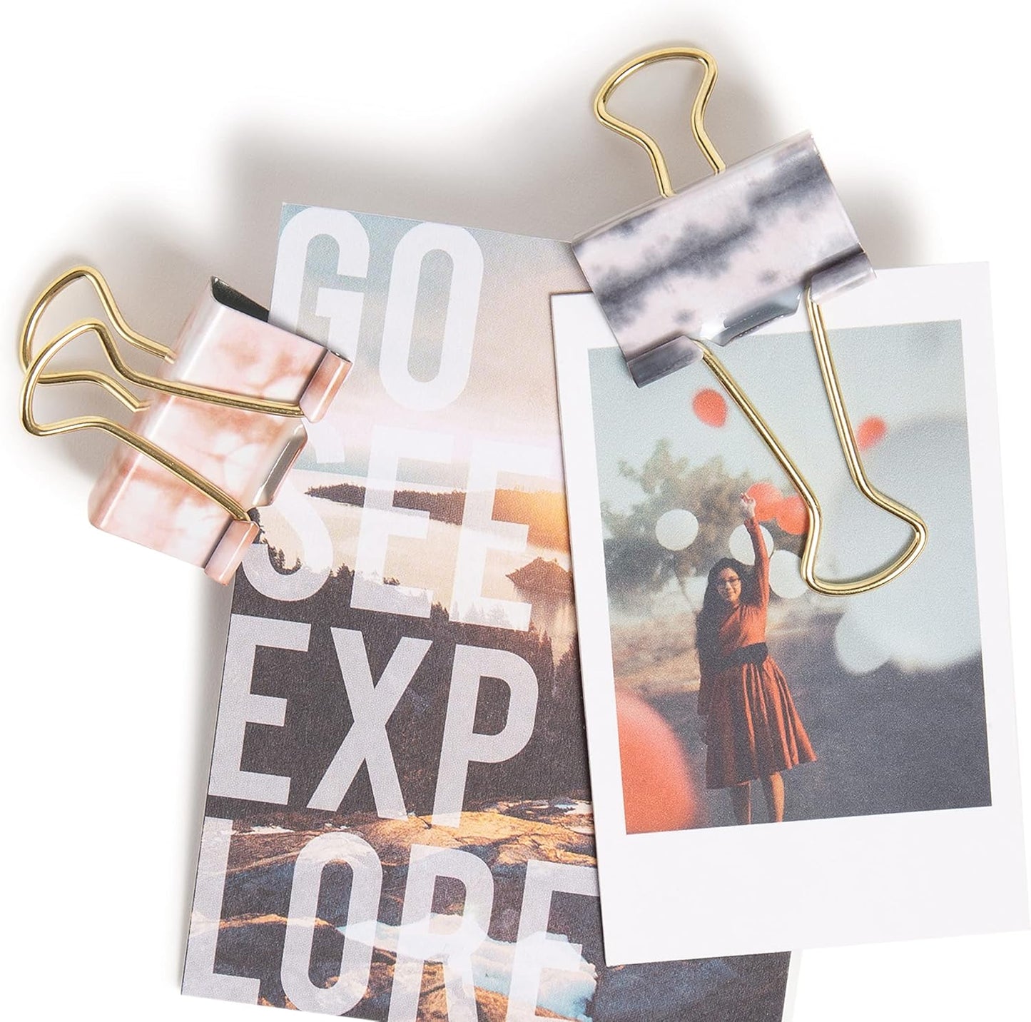 U Brands Fashion Binder Clips, Soft Dye with Gold Prongs, Office Organization Supplies, 32mm, 36 Count