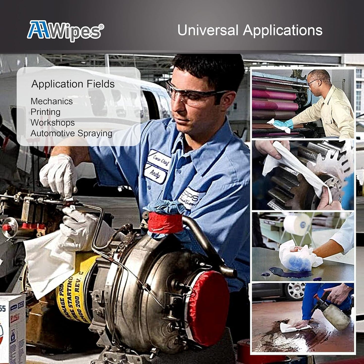 AAwipes Cleanroom Wipes 6" x 6" (Bag of 150 Pcs, Grade A, 68 GSM) Lint Free Wipes Cellulose/Polyester Wipers for Lab, Electronics, Pharmaceutics, Electronics, Printing (NW06806-150)