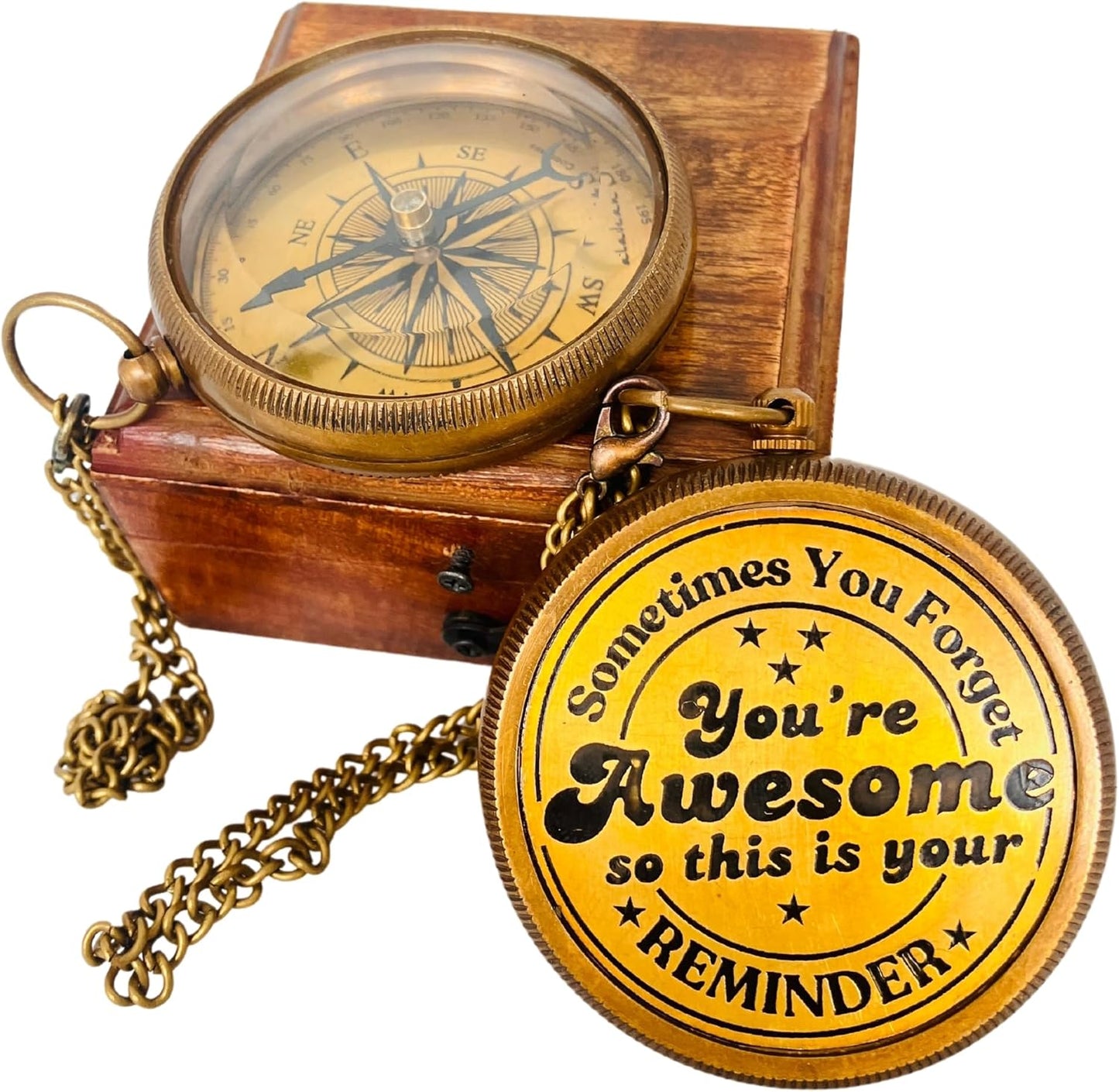 Gift for Son from Mom Dad | Engraved Compass 2" - Father to Son Gifts, Mom to Son Gifts for Graduation 2025, Birthday Baptism Confirmation Communion