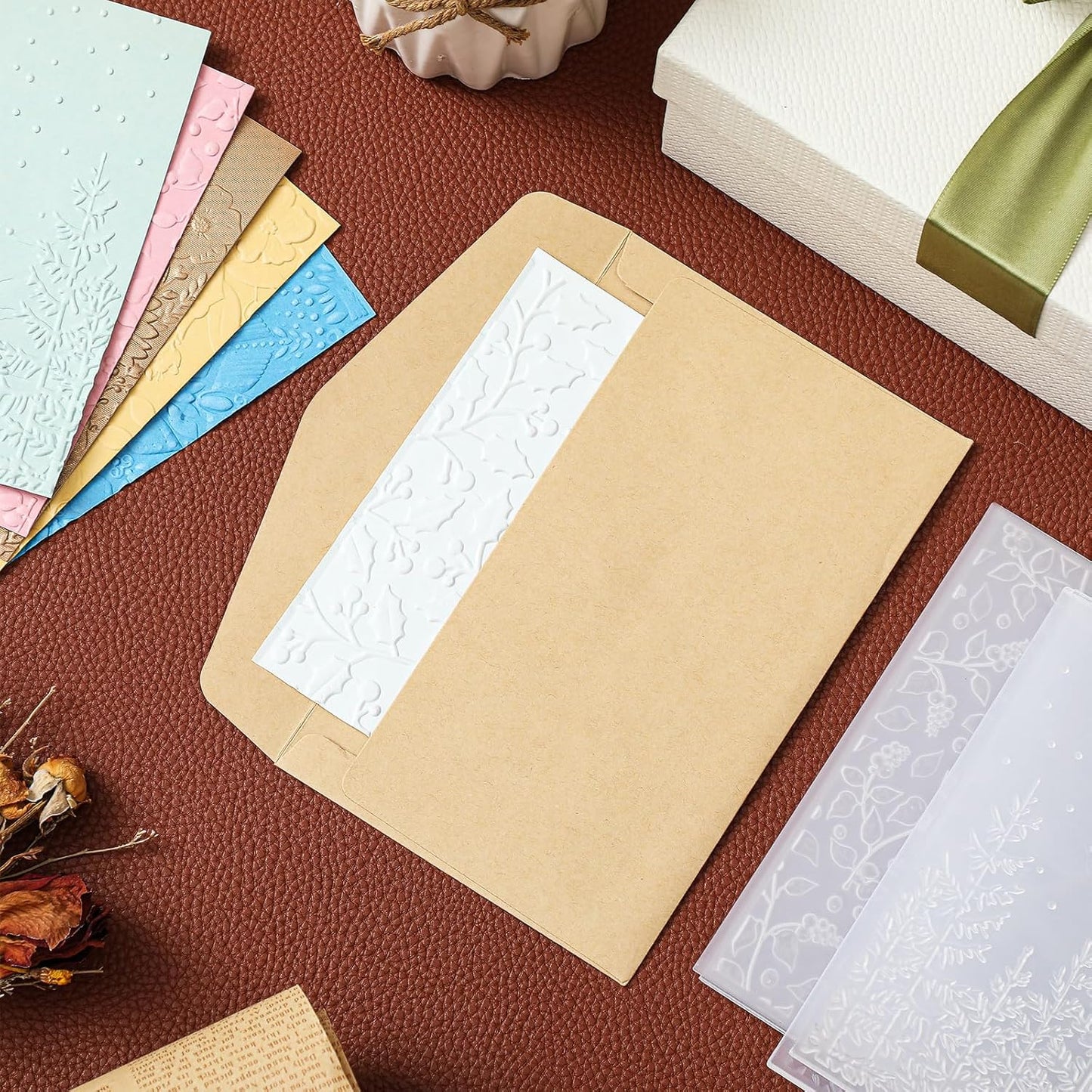 Geiserailie 8 Pieces Embossing Folders Embossing Machine Template Paper Card Heart Folders for Card Making DIY Flower Scrapbook Photo Album Craft Decoration 5.9 x 4.1 Inch(8 Pcs,Elegant Style)