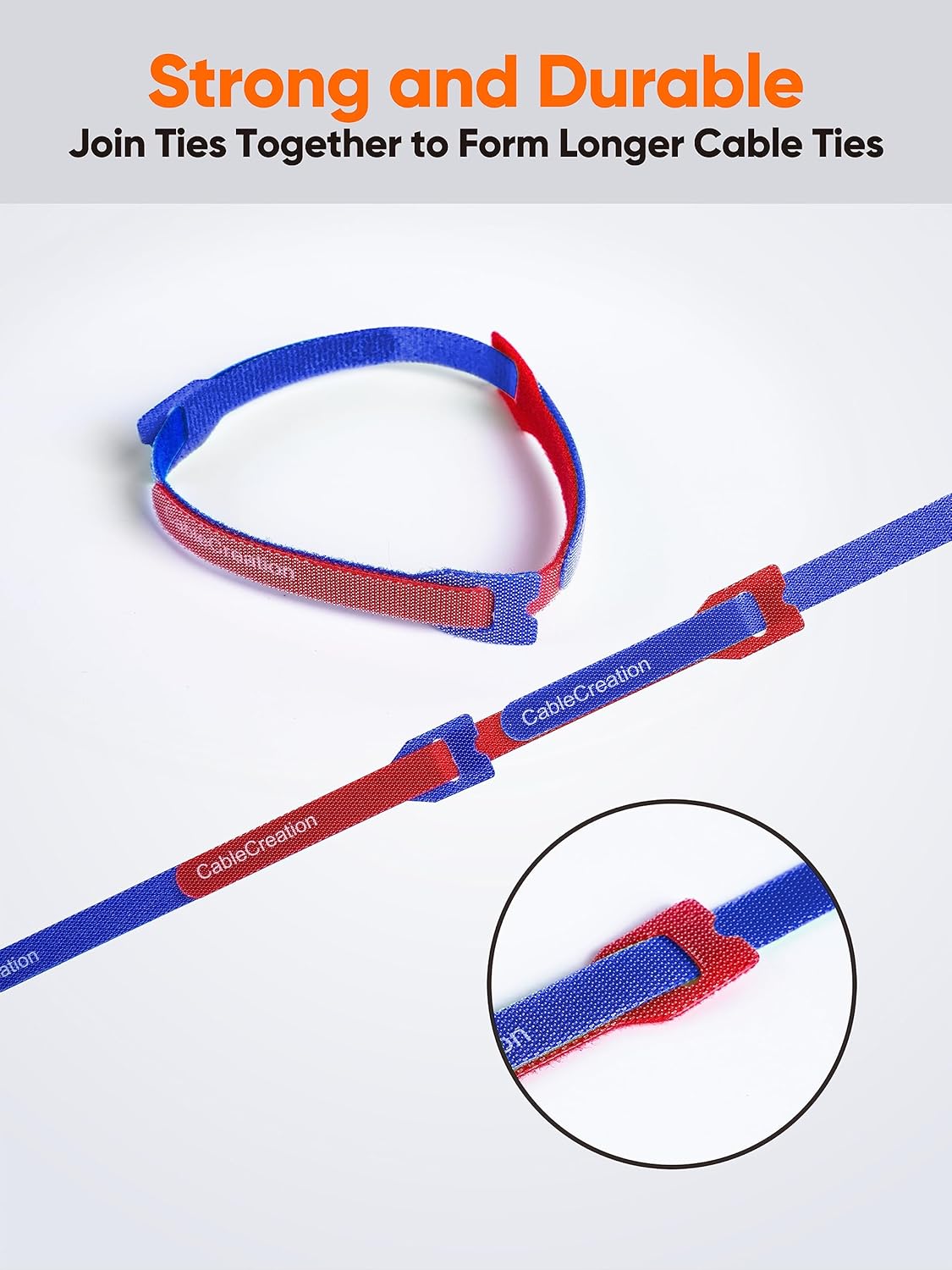 CableCreation Cable Ties, 60PCS Reusable Fastening Cable Management/wire Organizer Cord/Tie Wrap, Nylon Adjustable Cord Organizer, 6 Inch /8.7 Inch (Multi-Colored)