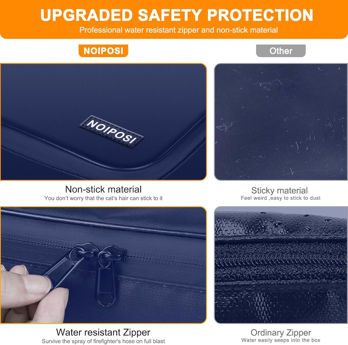 Document Organizer with 5200℉ Heat Insulated, 16.1"x11.4"x4.3" Waterproof and Fireproof Document Box with Lock, Home Strong Fireproof Safe Storage Box for Legal Size Documents and File,Blue