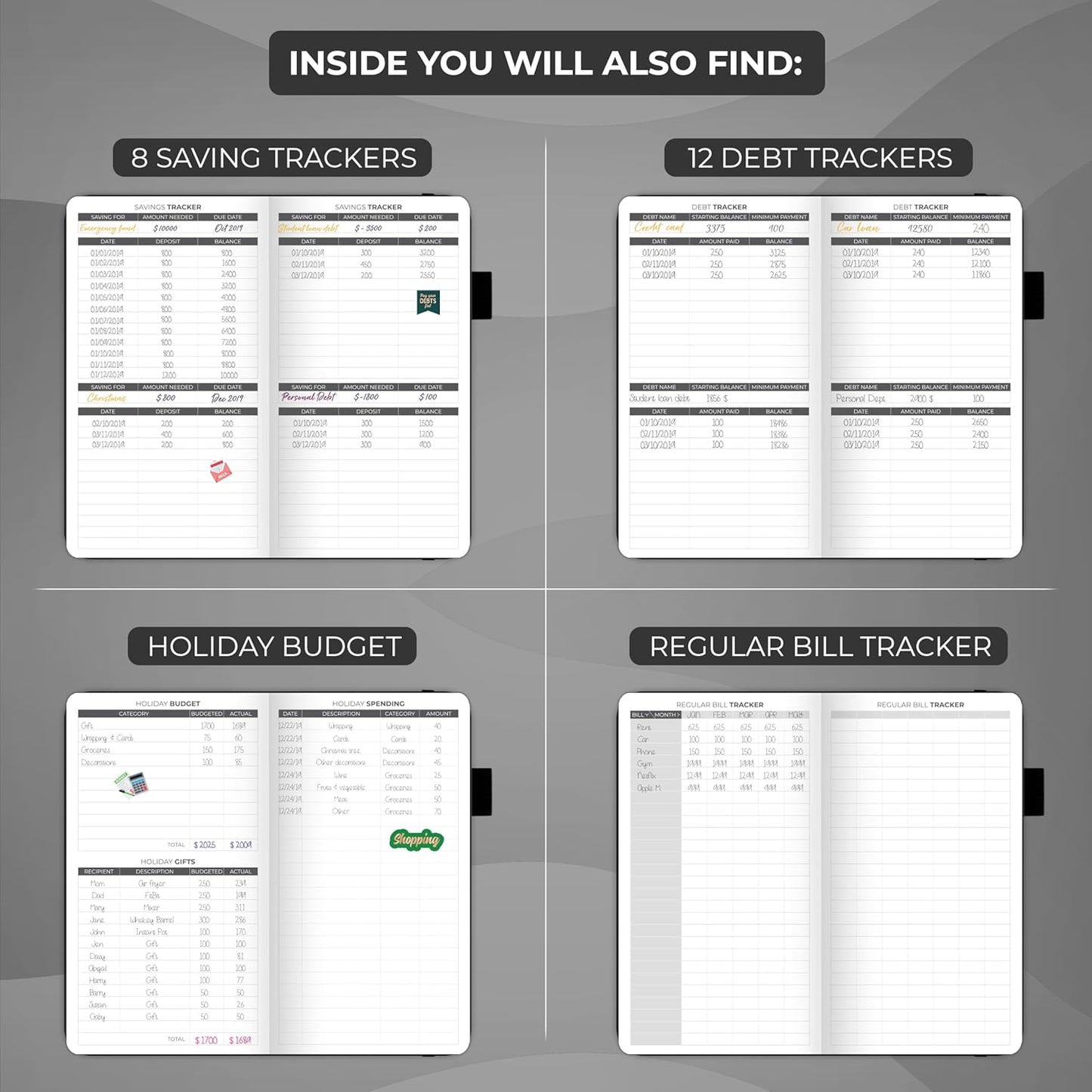Clever Fox Budget Planner Pocket – Mini Expense Tracker Notebook. Monthly Budgeting Organizer, Finance Logbook & Accounts Book, Small (Black)