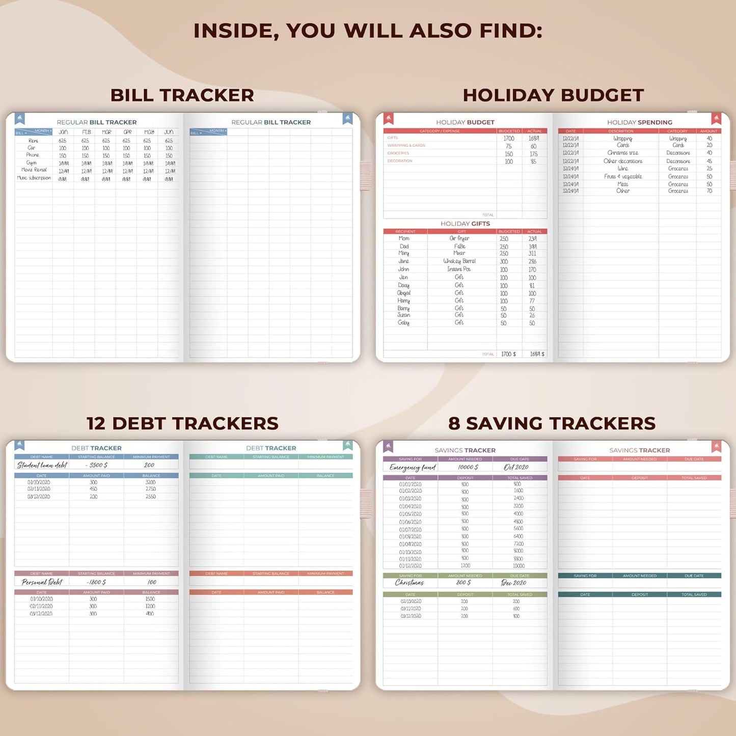 Clever Fox Bi Weekly Budget Planner – Undated Financial Organizer Book – Expense Tracker, Budgeting & Bill Notebook, A5 (Rose Gold)