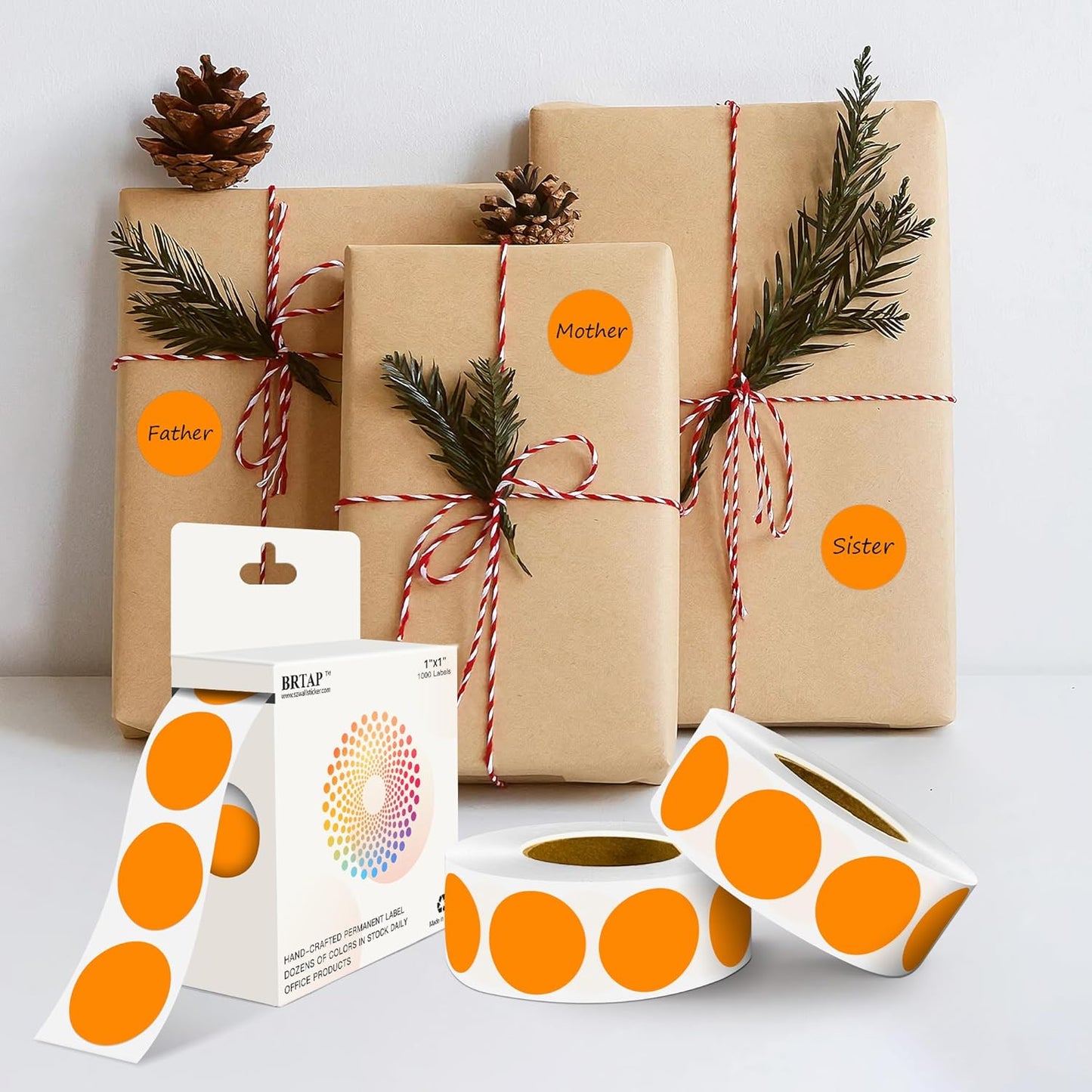 Orange 1 Inch Round Color Coding Labels with 4000 Dots, 4 Rolls - Bright Color Dot Stickers for File Folders, Inventory System - Highly Visible