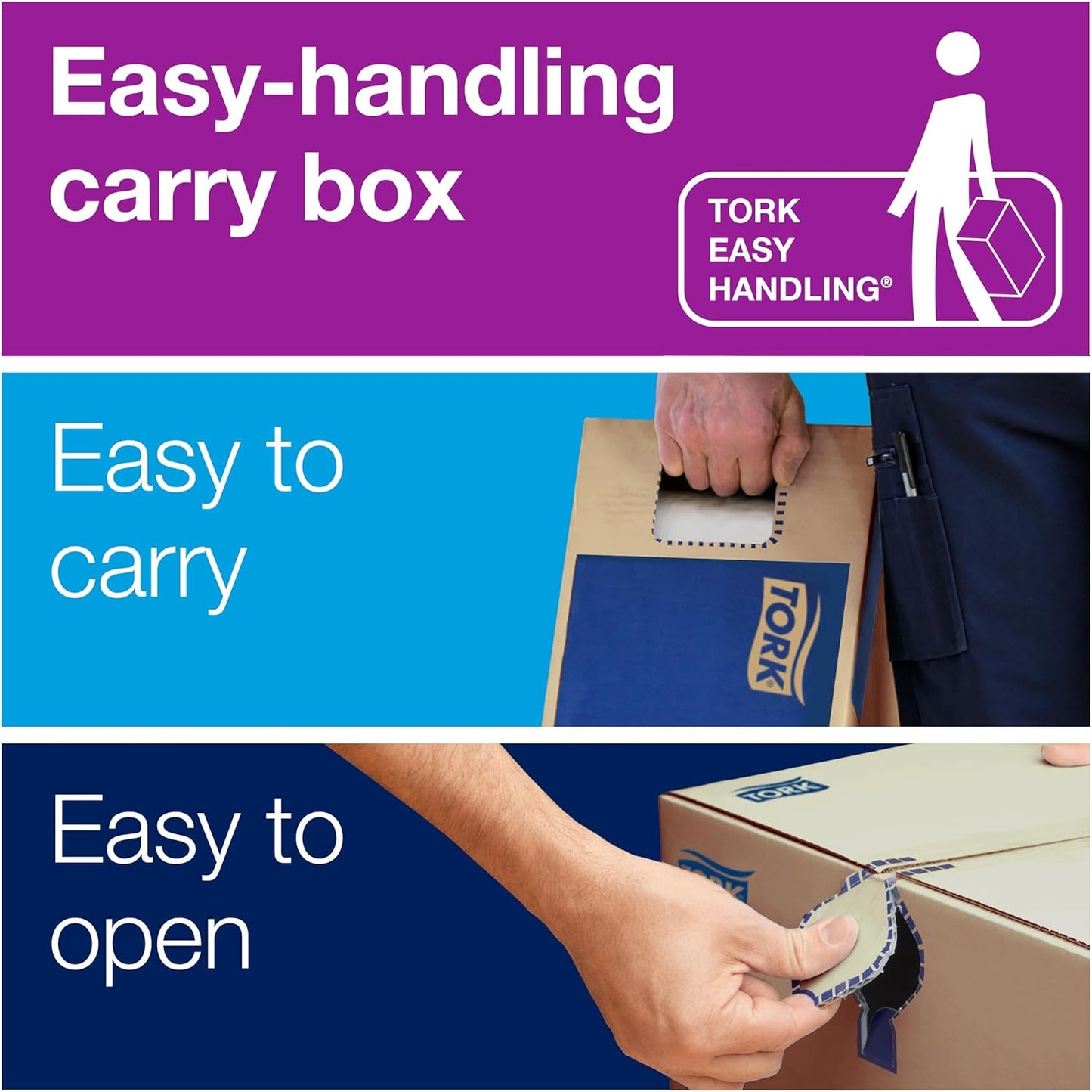 Tork Hand Towel Roll White H80, Universal, 100% Recycled Fiber, 6 Rolls x 630 ft, 8031600