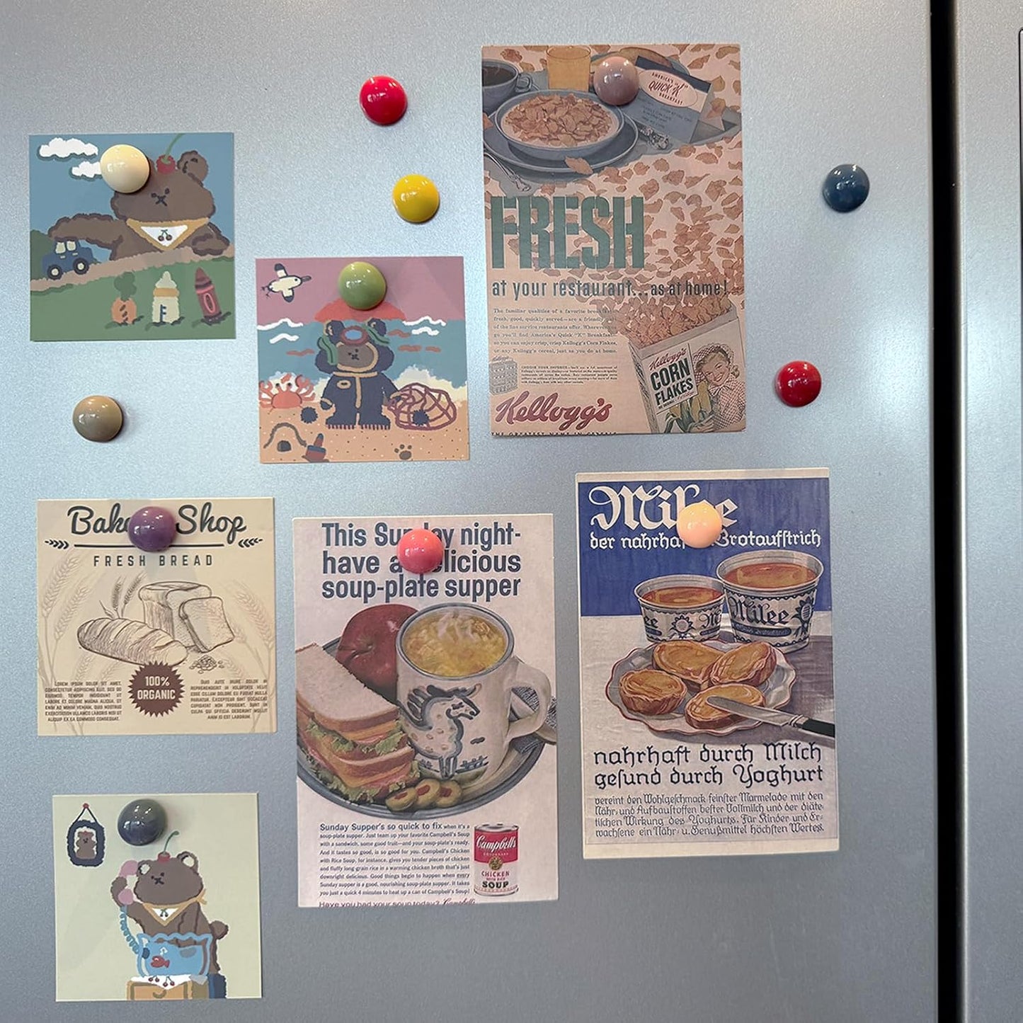 12PCS Strong Fridge Magnets, Colorful Decorative Refrigerator Magnets, Cute Classroom Whiteboard Magnets, for Office Cabinets and Dishwasher