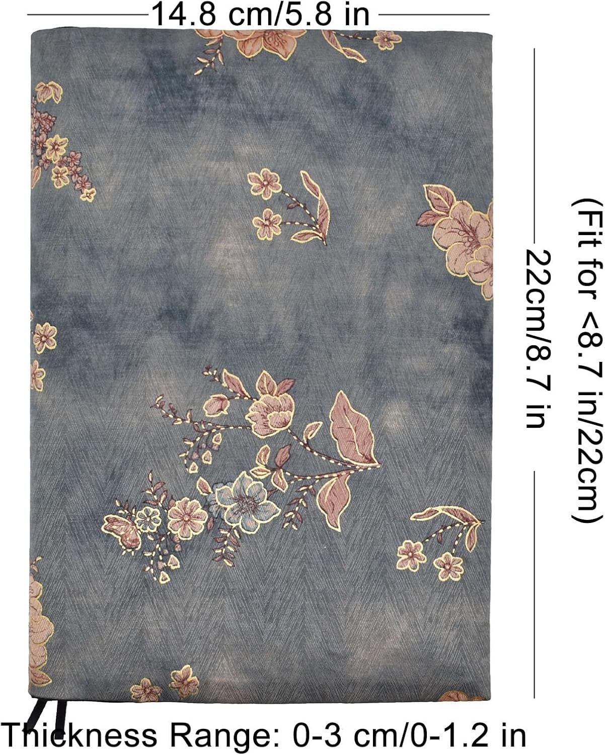 BLBMH Book Covers for Paperbacks Fit for 5.5x8.5 inch Adjustable Book Sleeve Cover for Women Over 15 Soft Cloth Protector for Bible Novels Notebook Journal - Flower 4 Green