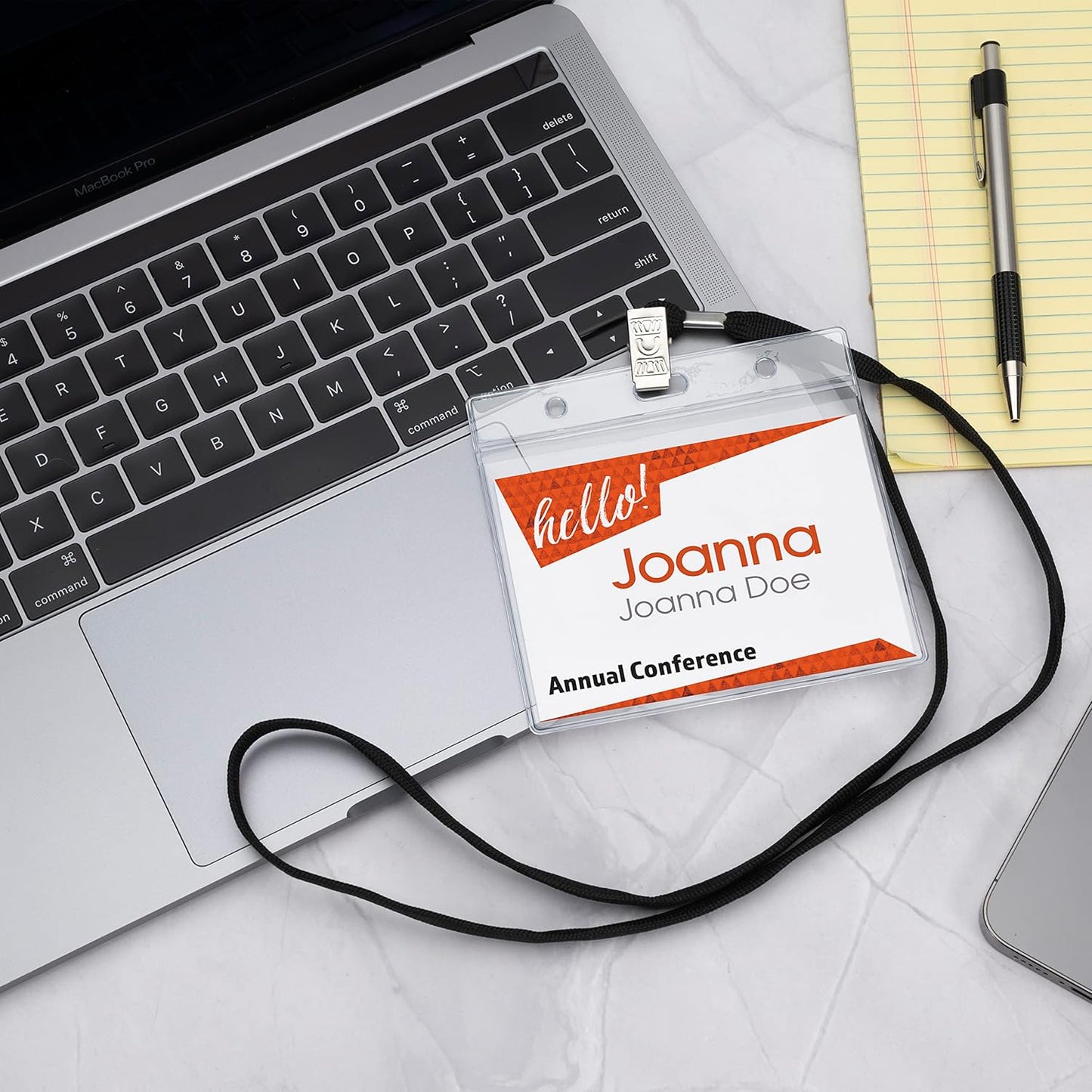 SEE-IT! 104 & 52 Qty Sets Badge Holders with Lanyards Name Tag Holders and Lanyards 4x3 Size Quick Load No Zipper Name Tag Badge id Holder Clear Plastic (104)