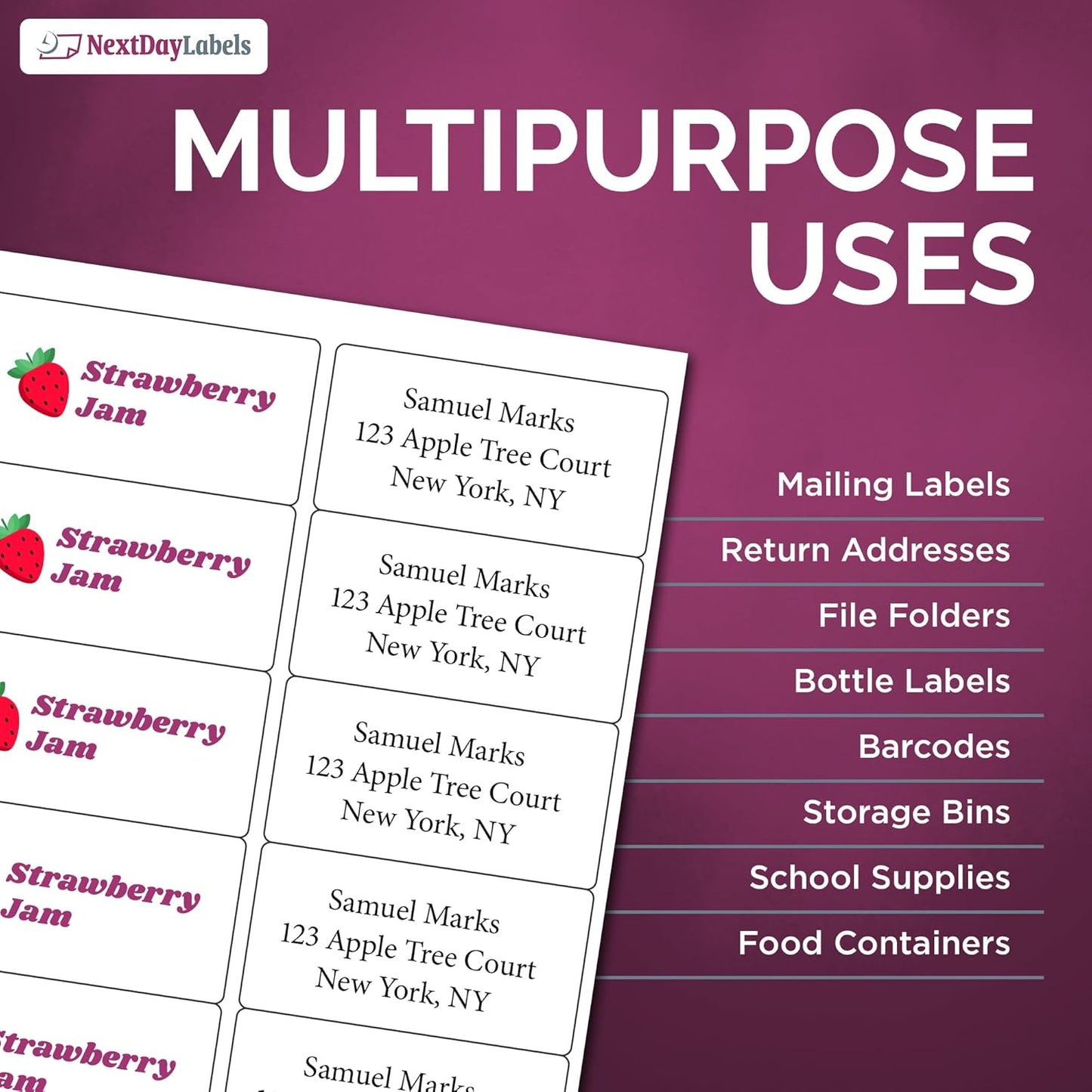 NextDayLabels – 4” x 2” Rectangular Sticker Labels for Printer - White Laser/Inkjet Printer Labels Return Address Labels Shipping Label Stickers (1000 Sheets, 10 Per Sheet, 10000 Labels)